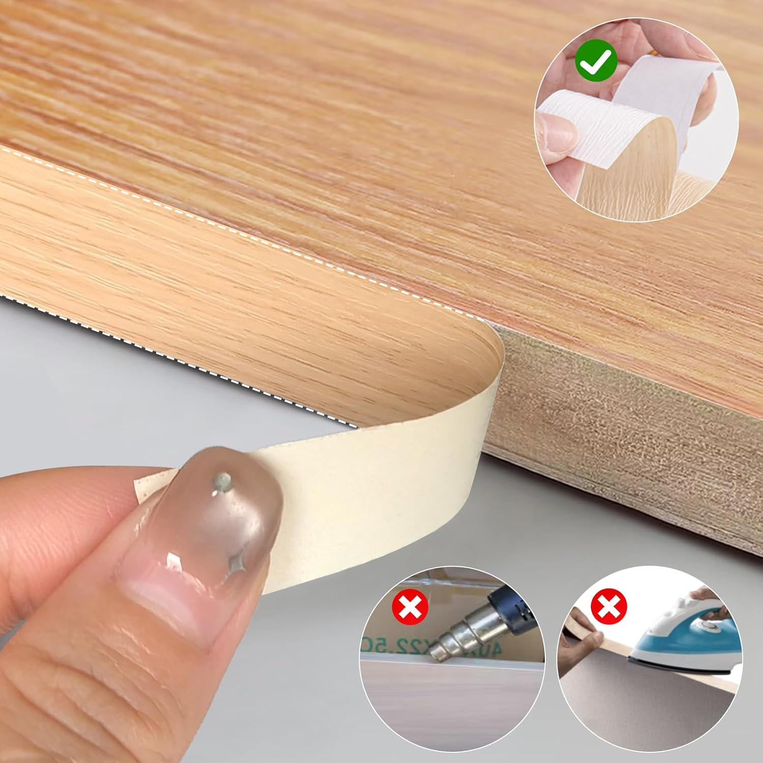 Edging Tape,Veneer Furniture Edging Strip,Self-Adhesive Edge Banding,Wood Veneer Trim for Tables,Chairs,Panels Renovation（10Meters #8） image number 5