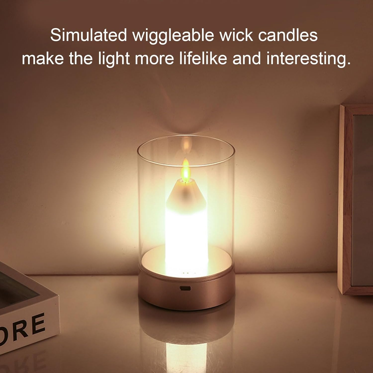 Sorandy Flameless LED Light Candle with Motion Sensor Gesture Control Rechargeable Battery Operated LED Candle Night Light Candlesticks for Home Decor Halloween Christmas Party image number 4