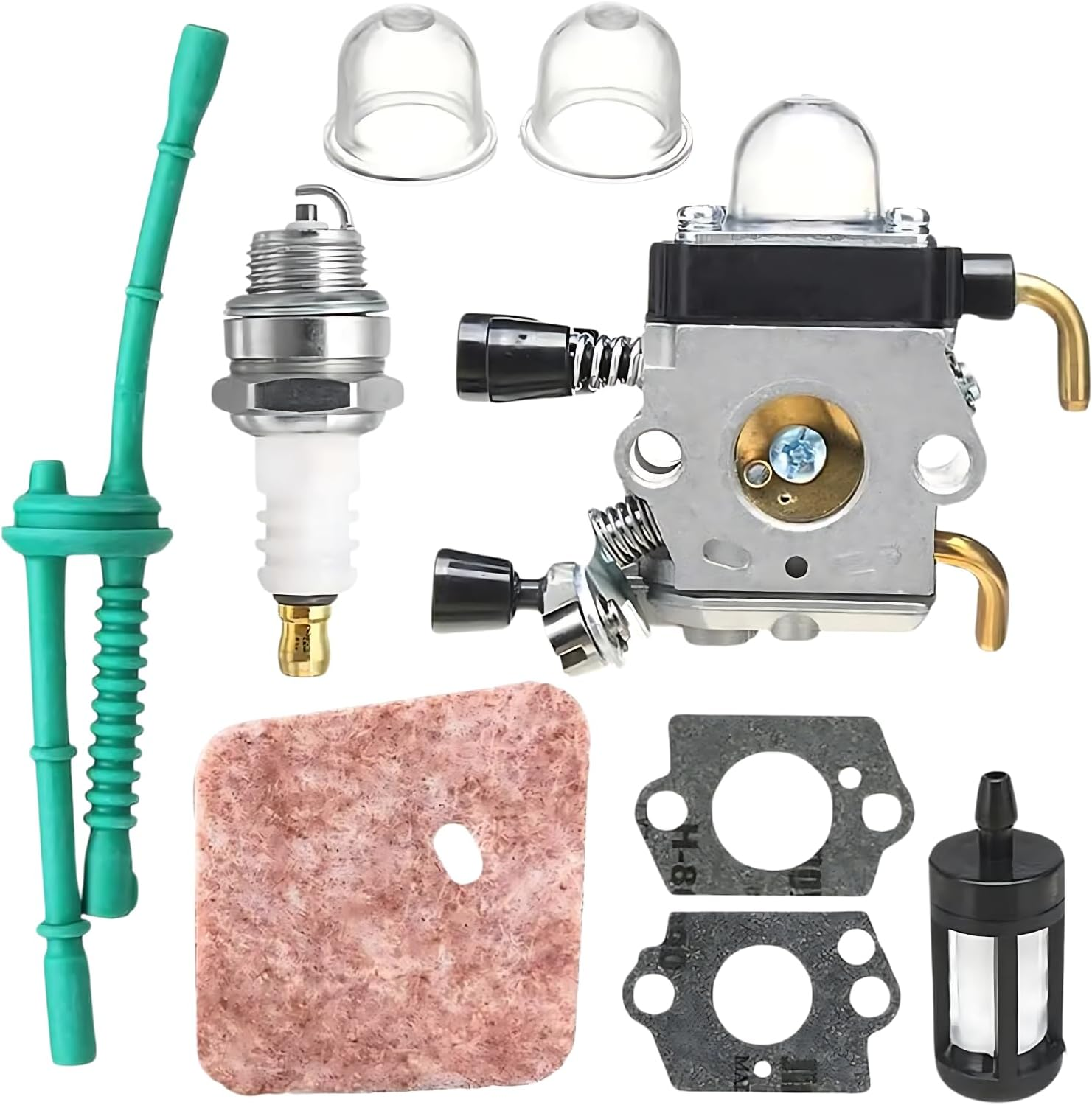EZONEDEAL Carburetor Kit, Carb Air Fuel Filter Set for STIHL FS38 FS45 FS46 FS55 FS80 FS85 KM55, Air Fuel Filter Carb Gaskets, 4 Wheeler Go Kart Dirt Bike image number 1