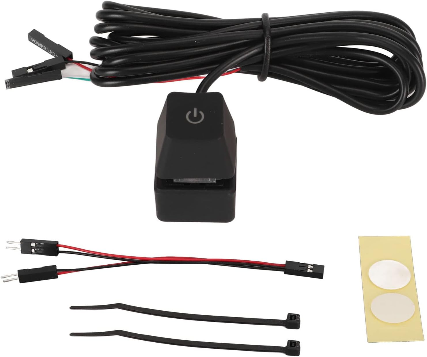 Ejoyous Desktop PC Power Button Extension (6.6Ft/2M) ABS Material, Blue Mechanical Switch 7 Color Gradient Light, for Home/Office/Internet Cafe with Installation Accessories image number 4