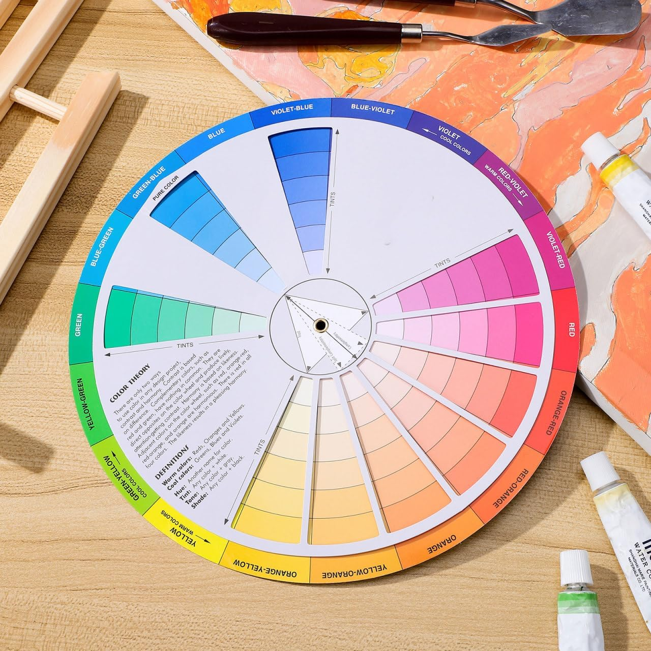 Tofficu 1Pc Creative Color Wheel, Paint Mixing Learning Guide, Artist Color Wheel Color Wheel, Art Class Teaching Tool for Makeup Painting Tattoo - 4Pcs image number 5