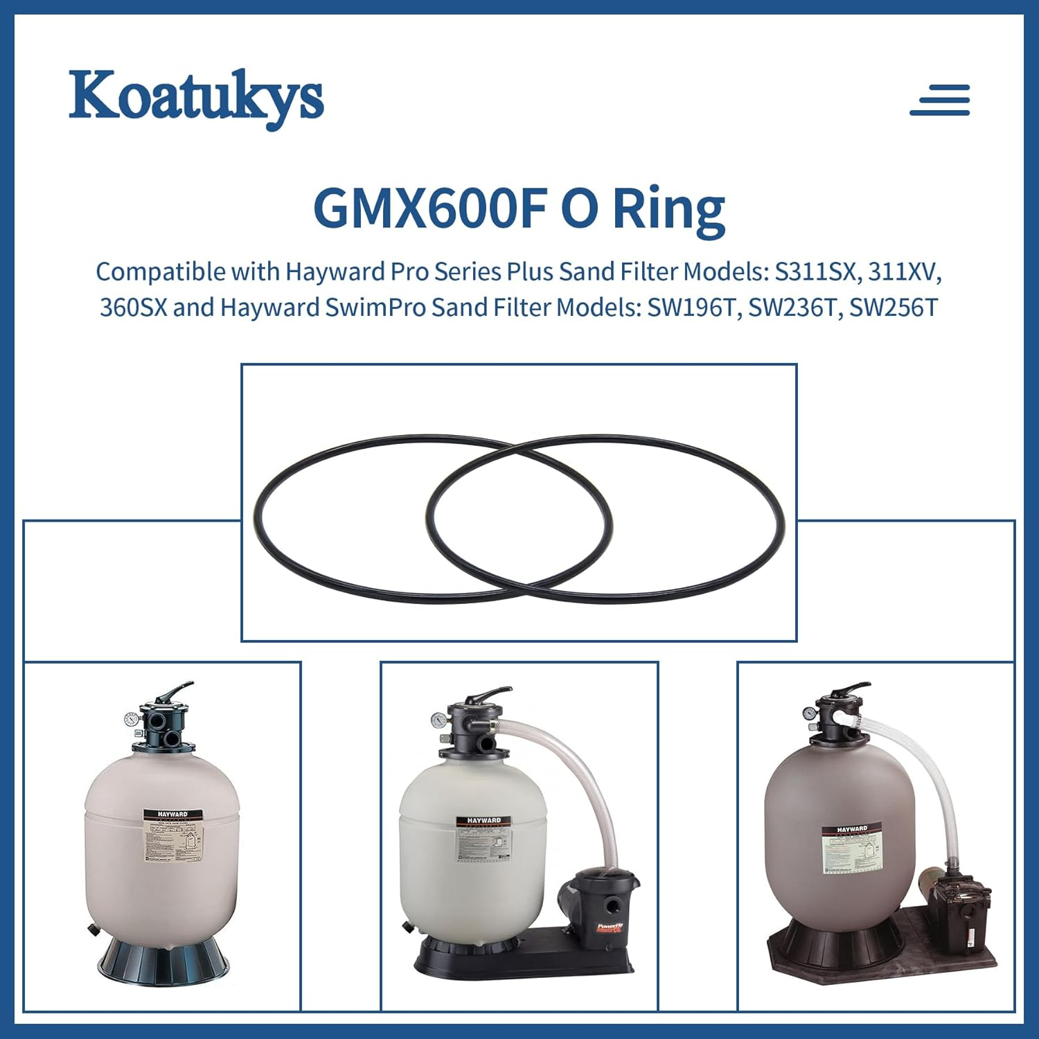 GMX600F O-Ring Replacement Fits Hayward Pro Series Sand Filter S140T S144T S164T S166T S180T S210T S220T S244T Series Filters image number 4