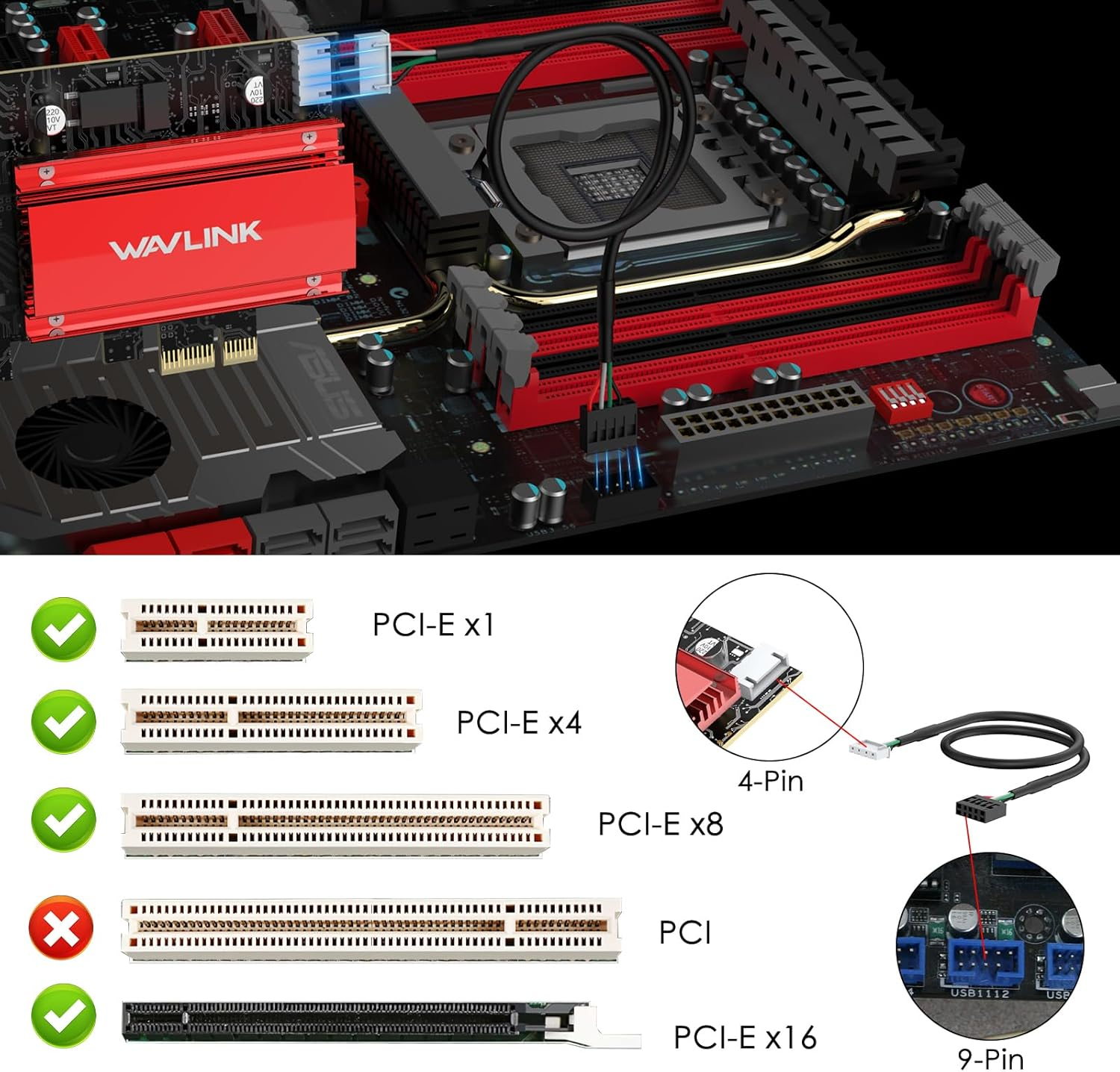 WAVLINK Pcie Wifi 7 BE8800 Network Card with Bluetooth 5.4, 2025 Tri-Band BE200 Wireless Adapter for Windows 11/10(64Bit), Only Support Intel Motherboard, Not Compatible with AMD image number 6