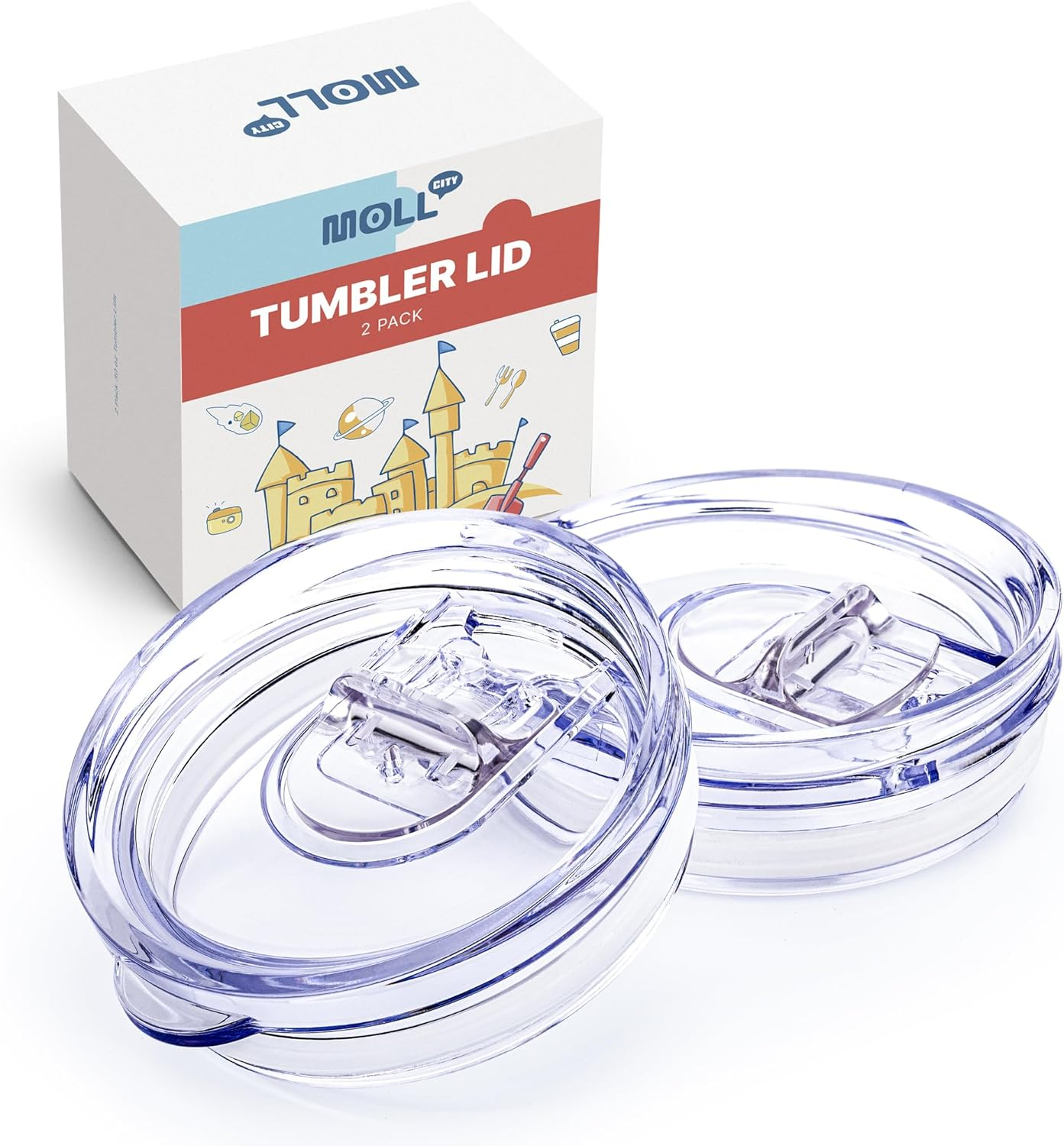 Mollcity Skinny Tumbler Replacement Lid Fits for Skinny Tumbler 2.73-2.75 Inches in Diameter, 2 Pack Splash Resistant Lids Sliding Covers, BPA Free (2 Pack) image number 3