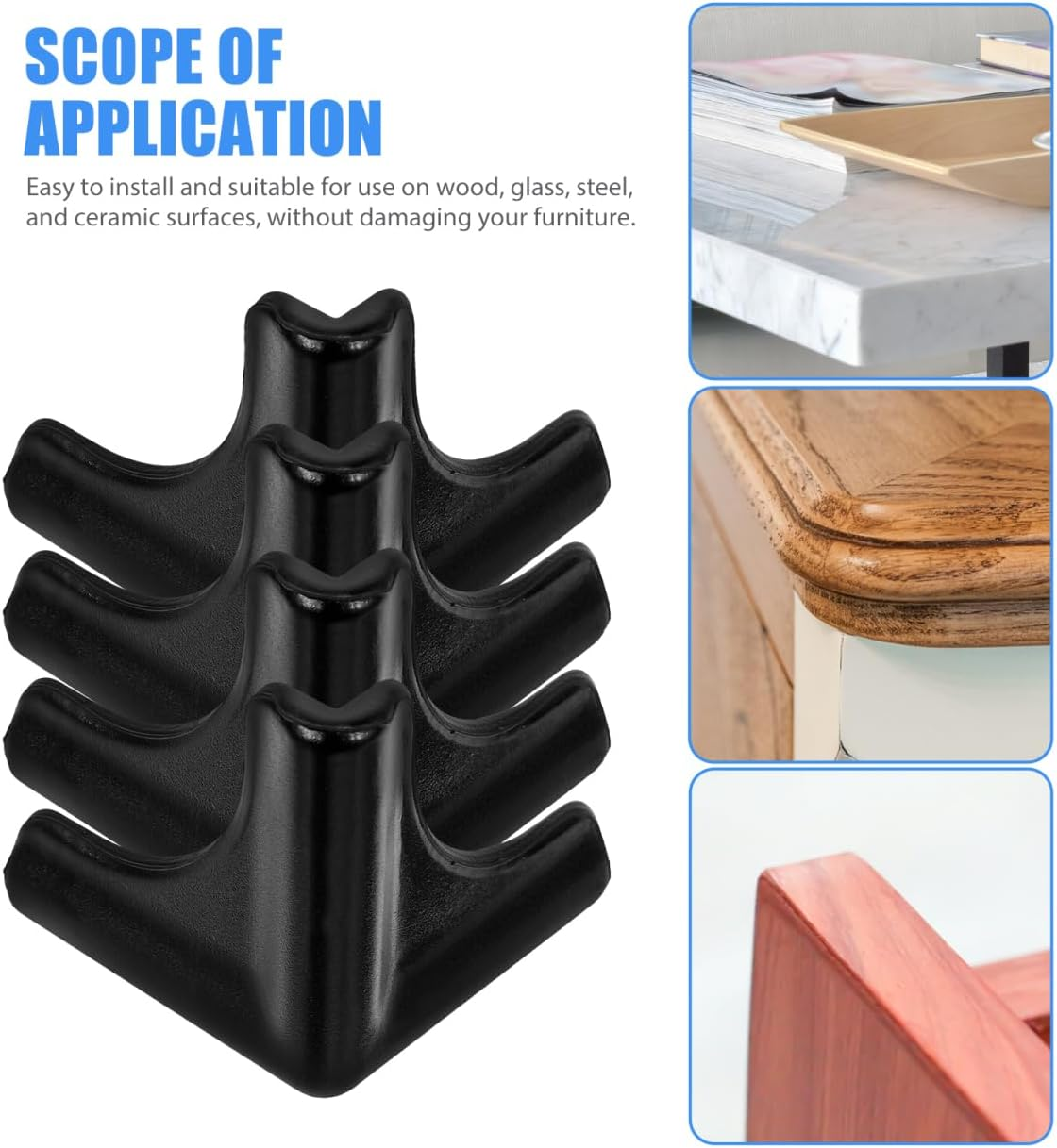 Ifundom 4Pcs Silicone Furniture Corner Protectors Baby Proof Corner Guards Table Edge Bumpers Child Safety Soft Elastic Material Easy Install for Home Office School image number 3