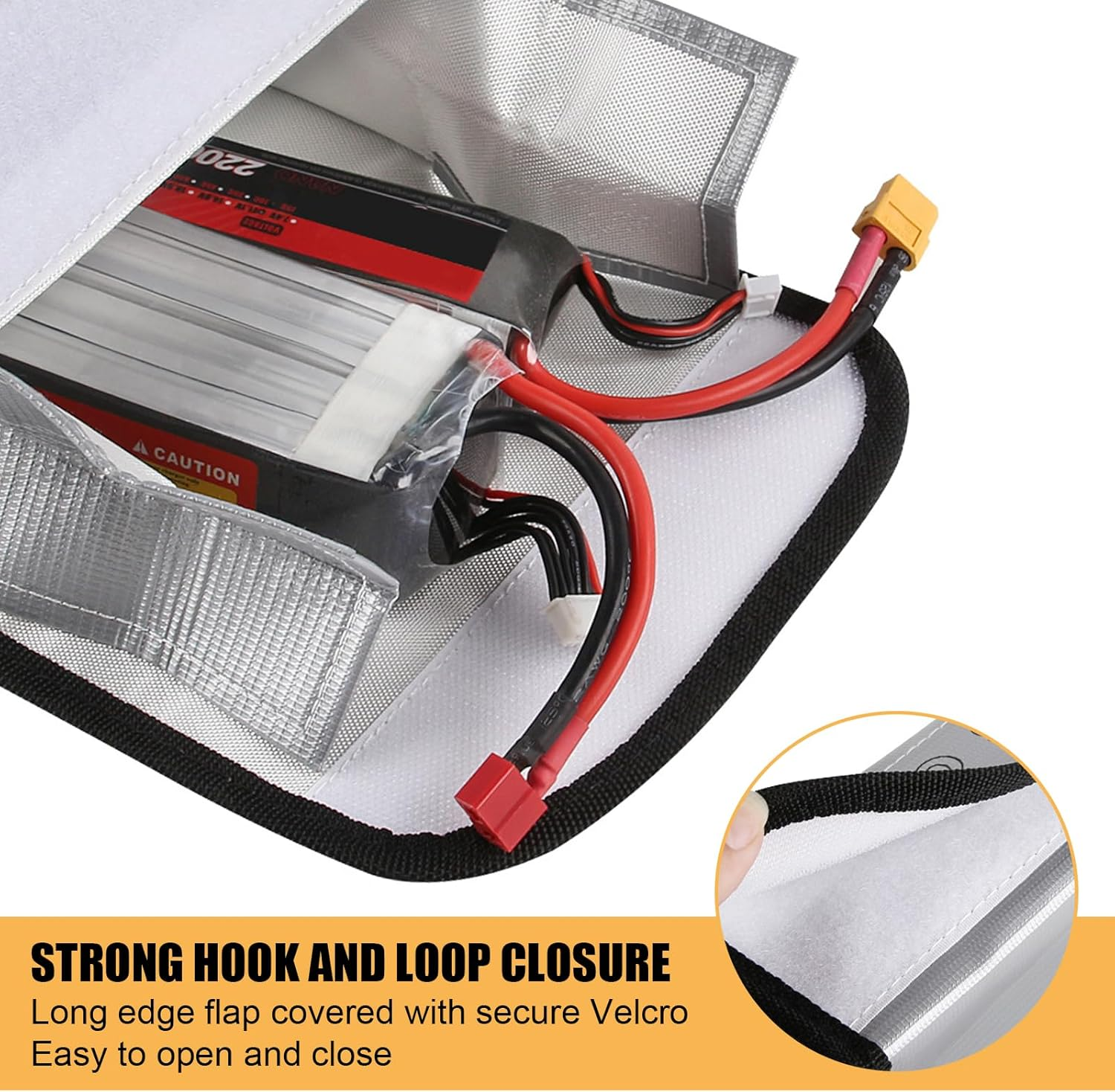 Battery Bag Storage, Lipo Battery Safe Bag, Lipo Guard Battery Bag, Lipo Battery Bag Fireproof Explosionproof Bag, High Temperature Resistance for Charging, Transporting and Storage image number 3
