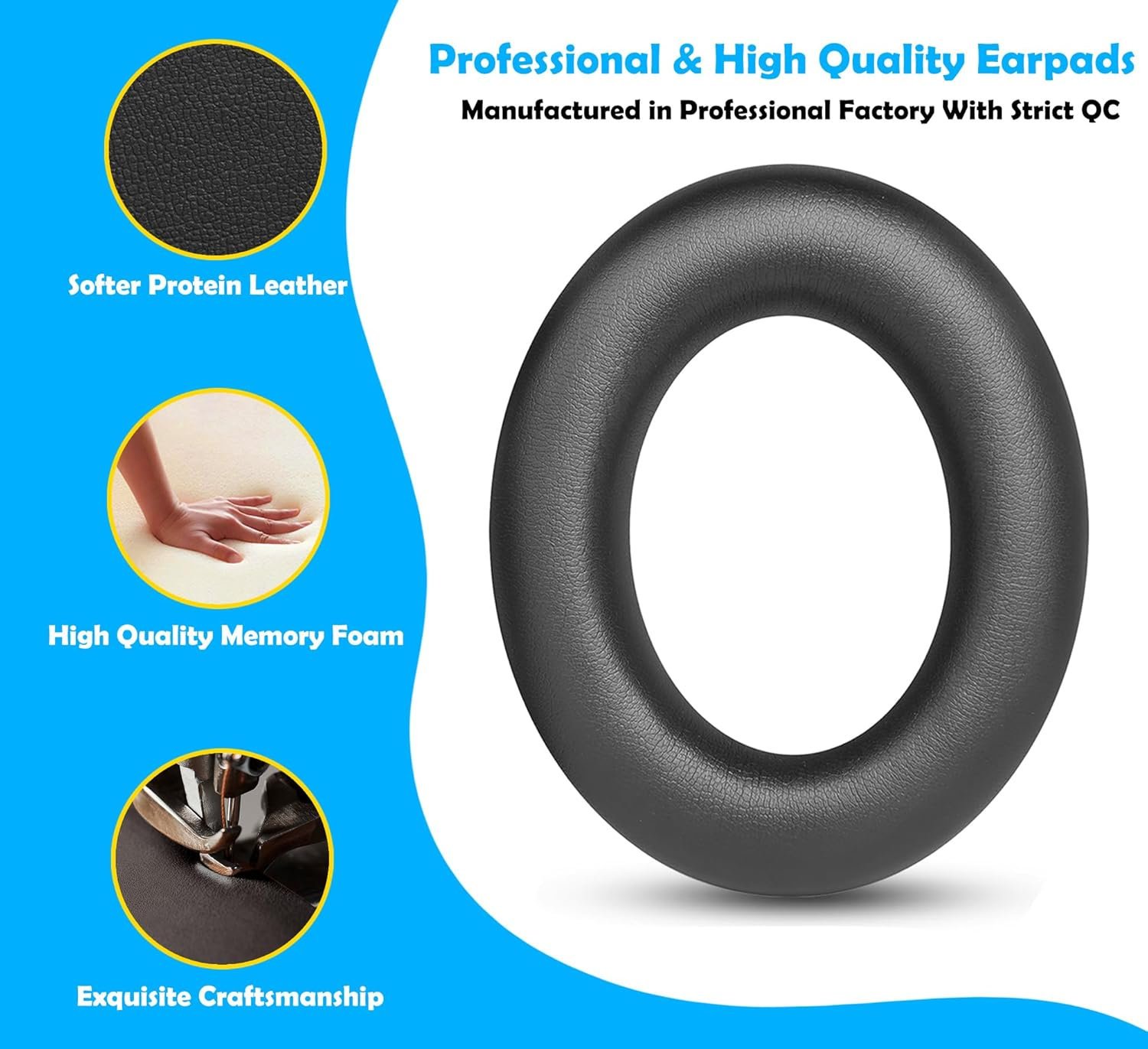 Ear Pad Replacement Compatible with Focal Bathys High Fidelity Bluetooth Headphones - Improved Comfort & Noise Isolation image number 1