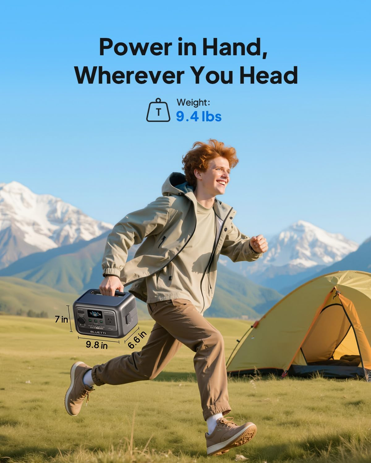 BLUETTI Solar Generator Elite 30 V2, 288Wh Lifepo4 Battery Backup, 600W AC Outlets (Power Lifting 1,500W), 0-100% in 70 Min, for Camping, Road Trip, Outage (Solar Panel Optional)