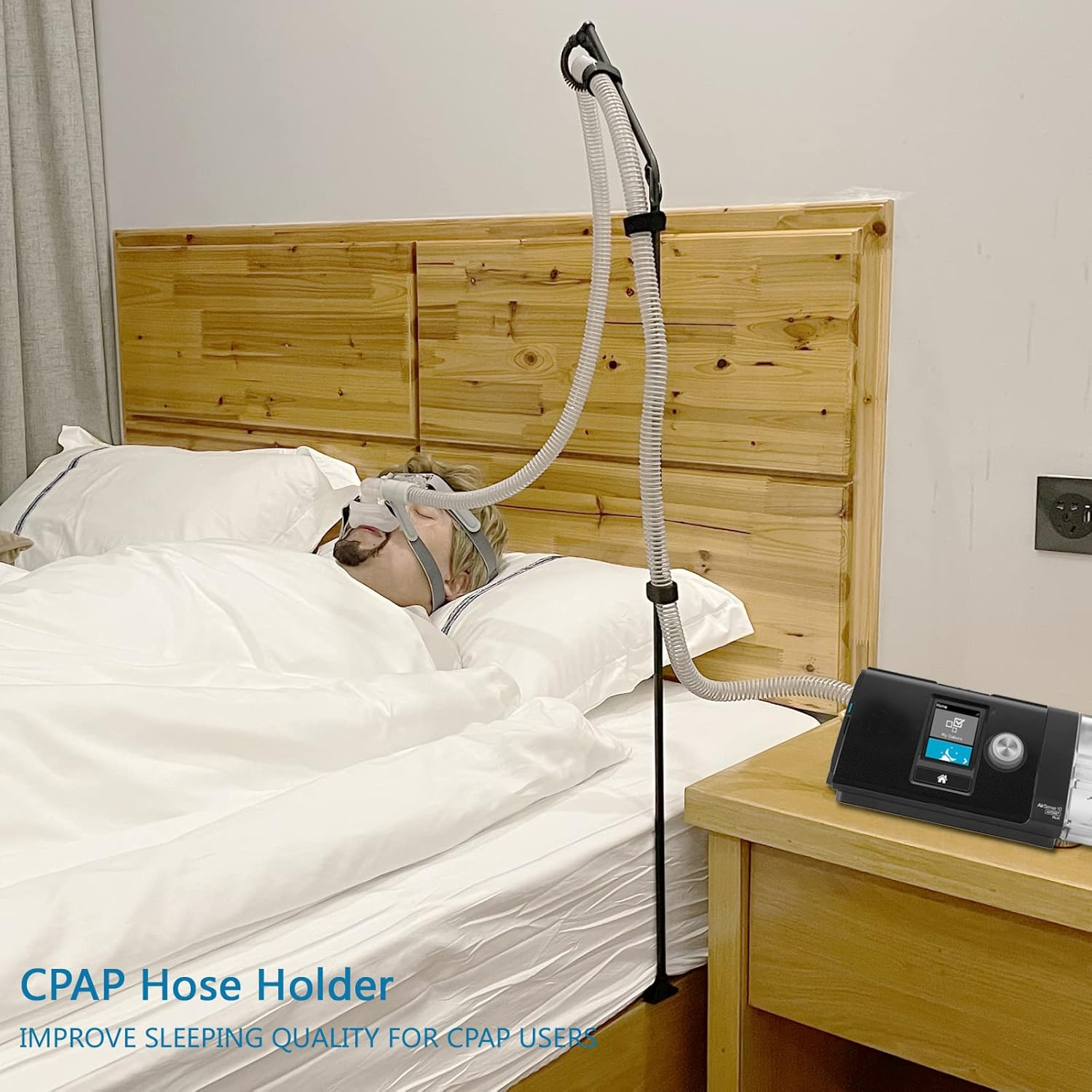 CPAP Hose Holder,Removable and Assemblable Foldable CPAP Hose Hanger Support Comfort and Untangled Sleep,Cpap Supply CPAP Accessories image number 6