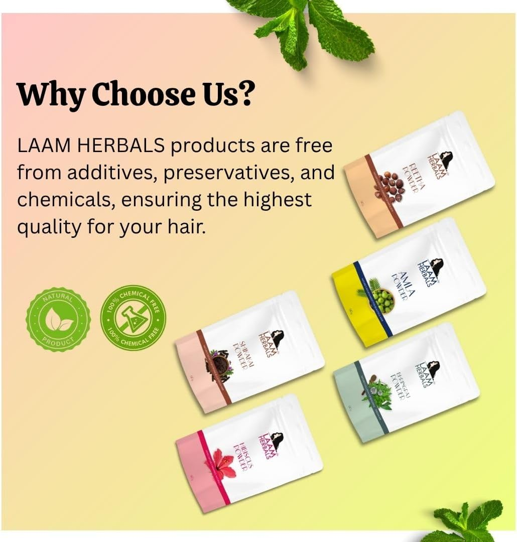 Laam Amla, Reetha, Shikakai, Bhringraj, Hibiscus Powder Dry Hair Pack (50 G Each (250 G))