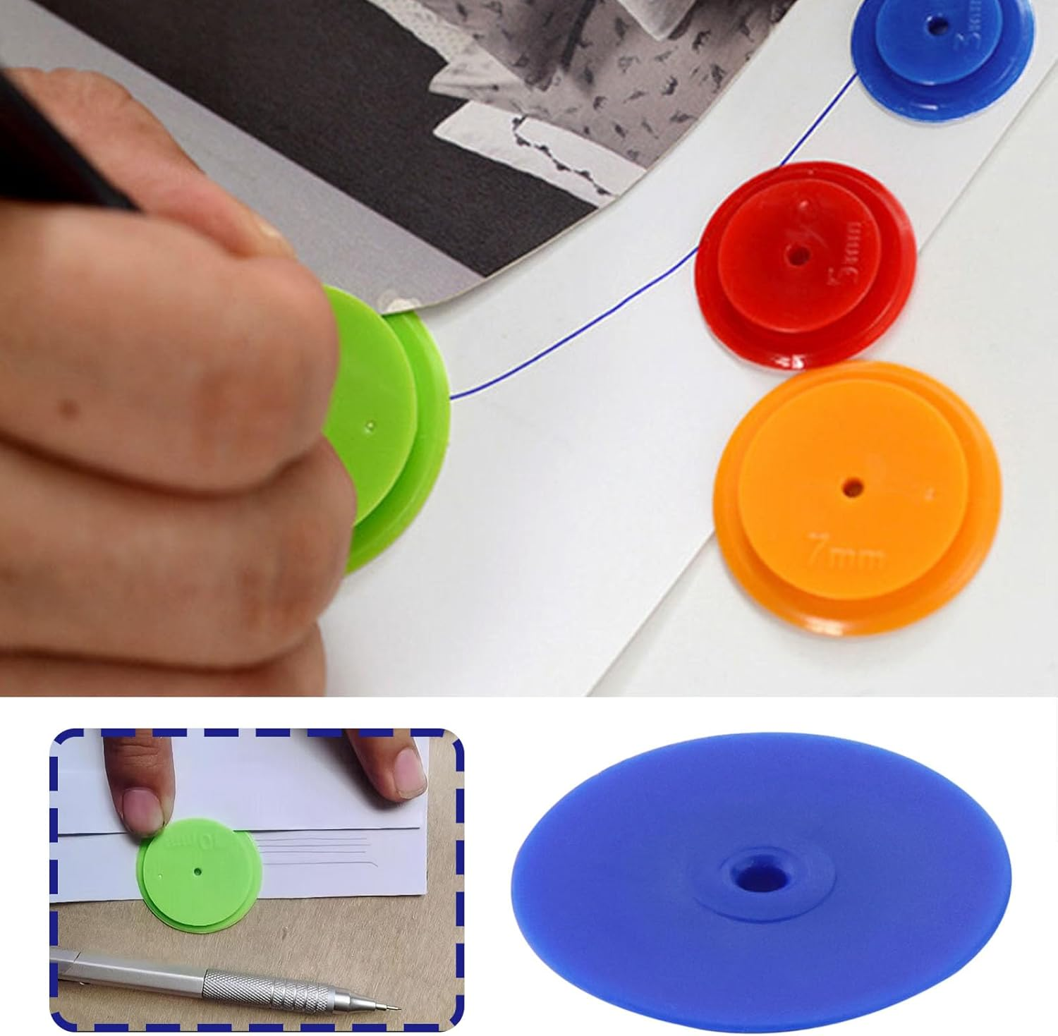 VGOL 8Pcs Seam Admission Marker Mix Size Sewing Wheel DIY Sewing Tracing Wheel for Sewing Machine Sewing Crafts DIY Embroidery (Random Color) image number 3