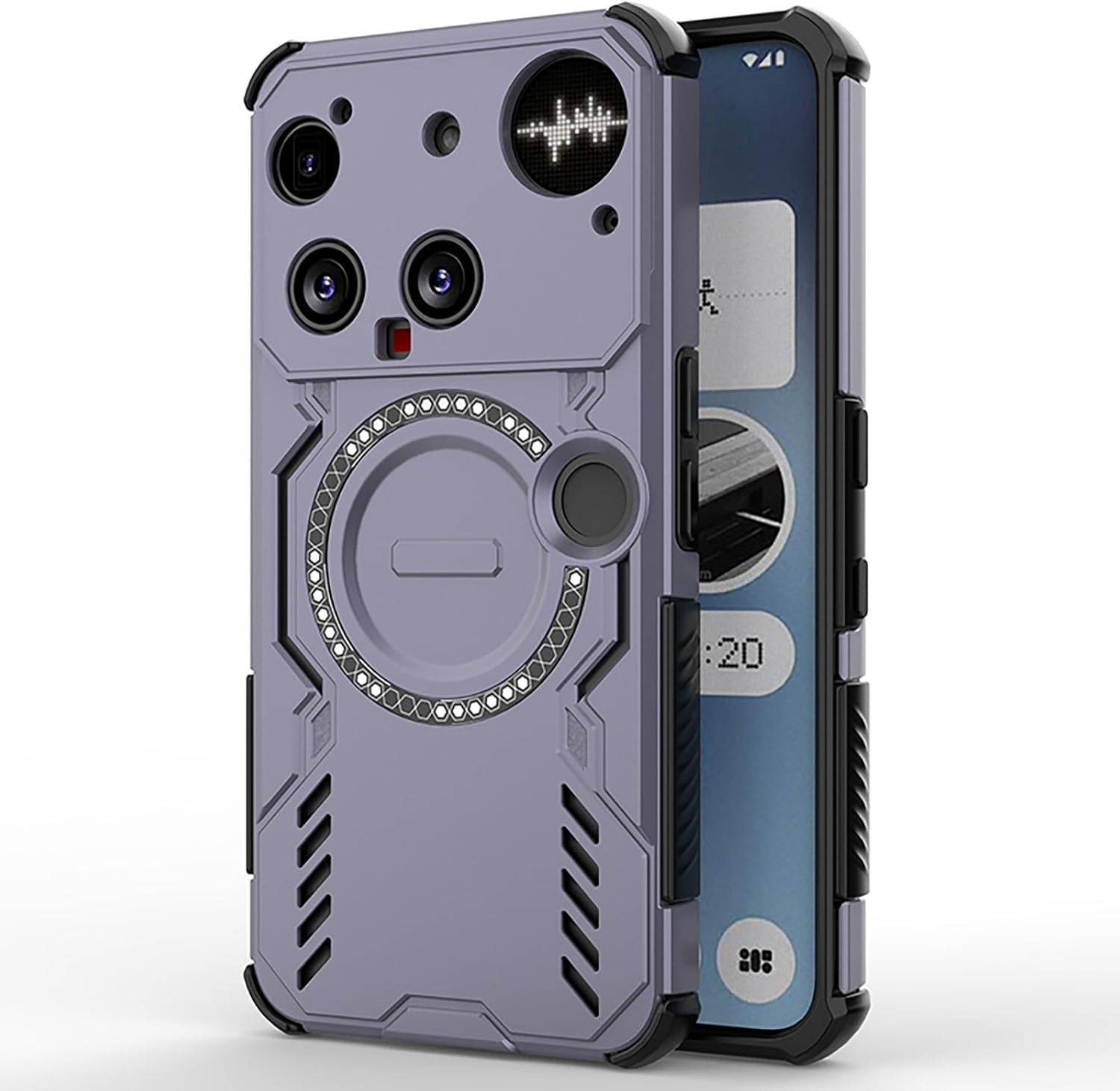 SEAHAI Case for Nothing Phone (3) with Magnetic Adsorption Function, Military Shockproof Case, Ultra Thin Hard PC Protective Case, Silicone, TPU Bumper Mobile Phone Case, Black