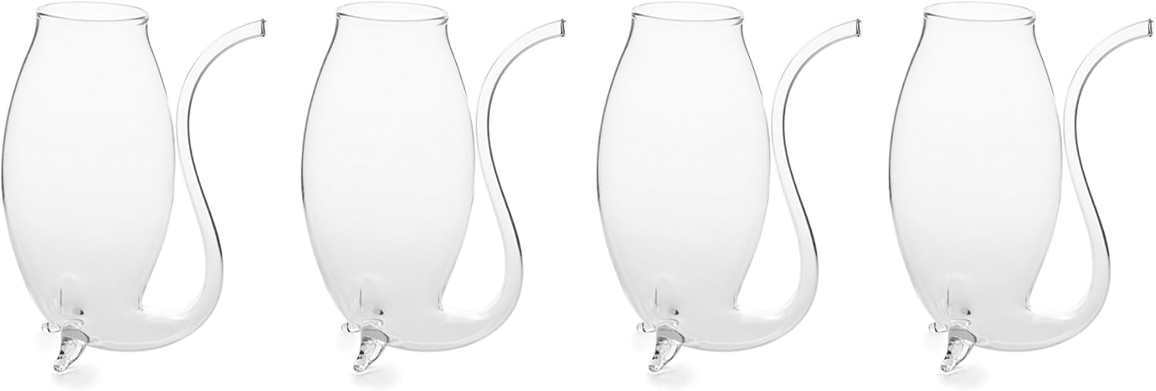 Fox Run Hand Blown Glass Port Sippers, Set of 4, 2.75 Ounces, Clear image number 4