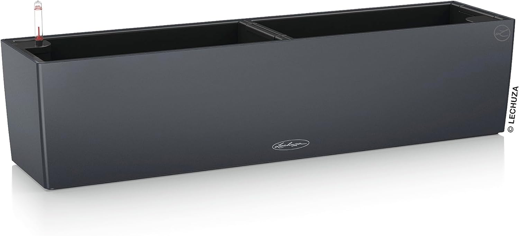 Lechuza 15670 Balconera Color 50 Indoor and Outdoor Use, 20" X 7" X 7", Self Watering Planter, Us50, White Matte