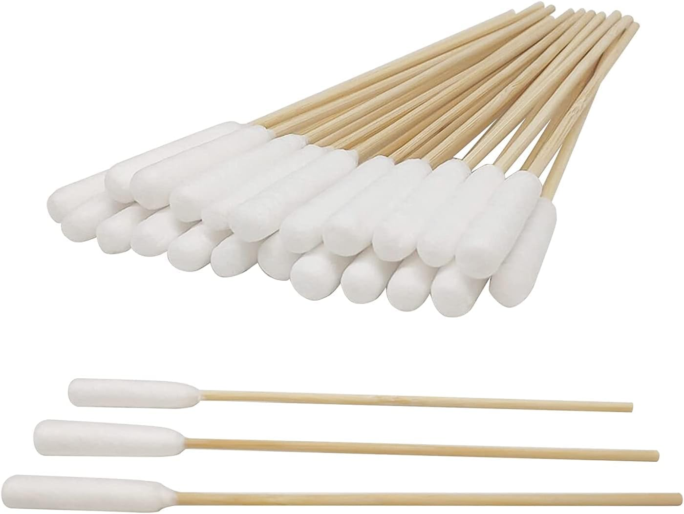 6 Inch Long Cotton Swabs of Medium and Large Pets Ears Cleaning or Makeup 200Pcs image number 2
