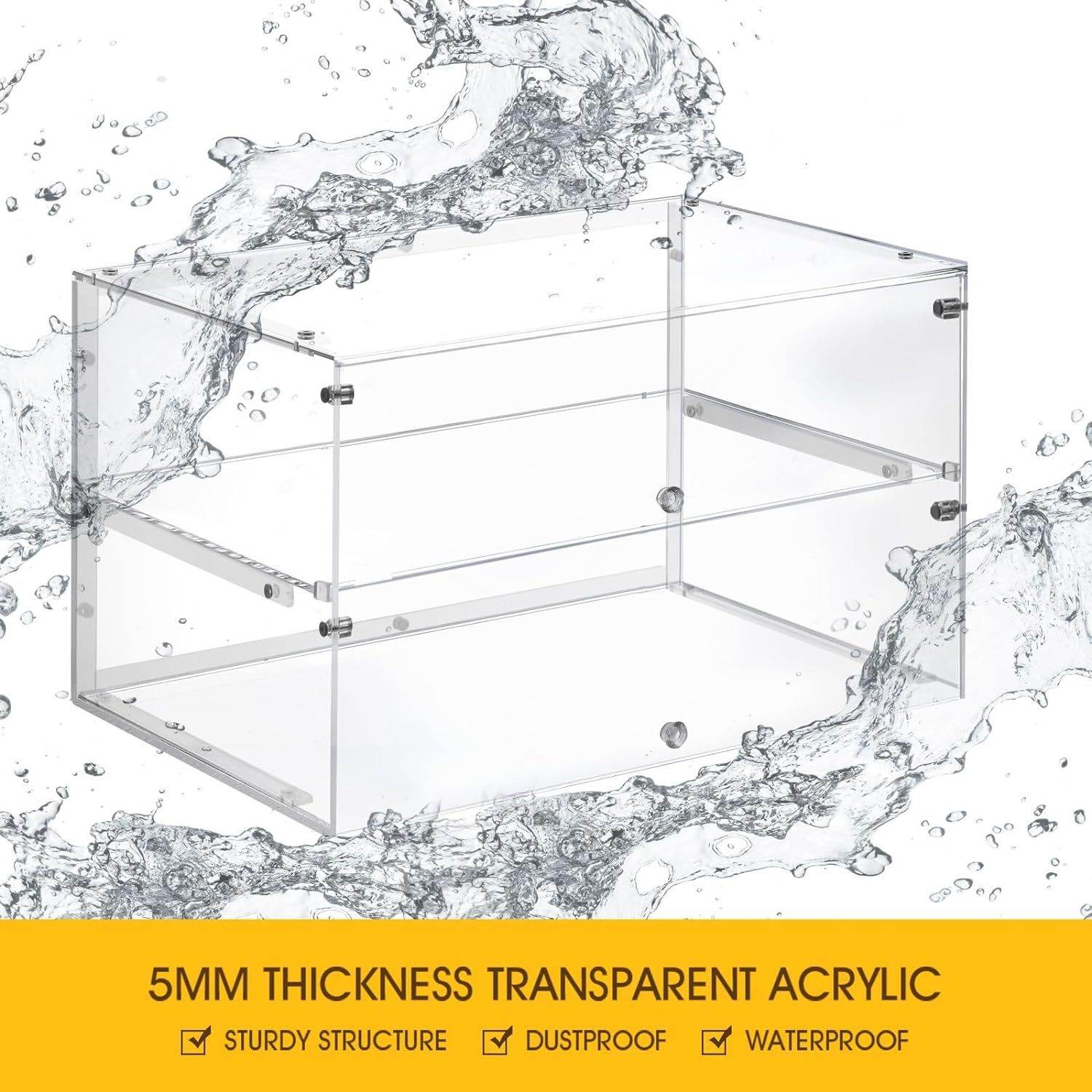 Maxkon 2 Tier Cupcake Display Cabinet Acrylic Cake Bakery Case Stand Muffin Donut Pastry Model Showcase Countertop Flip-Up Door image number 2