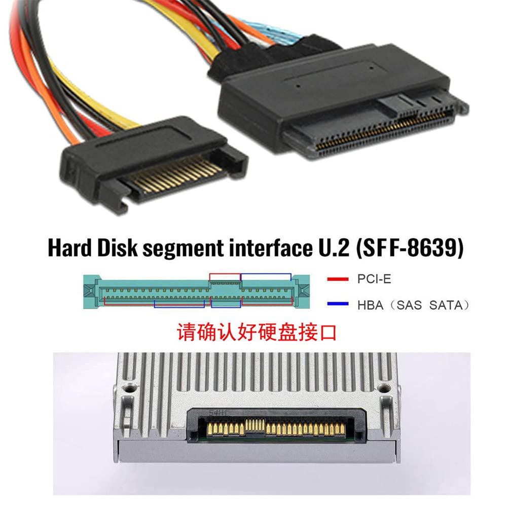 NFHK Oculink Pcie Pci-Express SFF-8611 8X 8-Lane to Dual SFF-8639 U.2 4X SSD Data Active Cable 50Cm image number 2