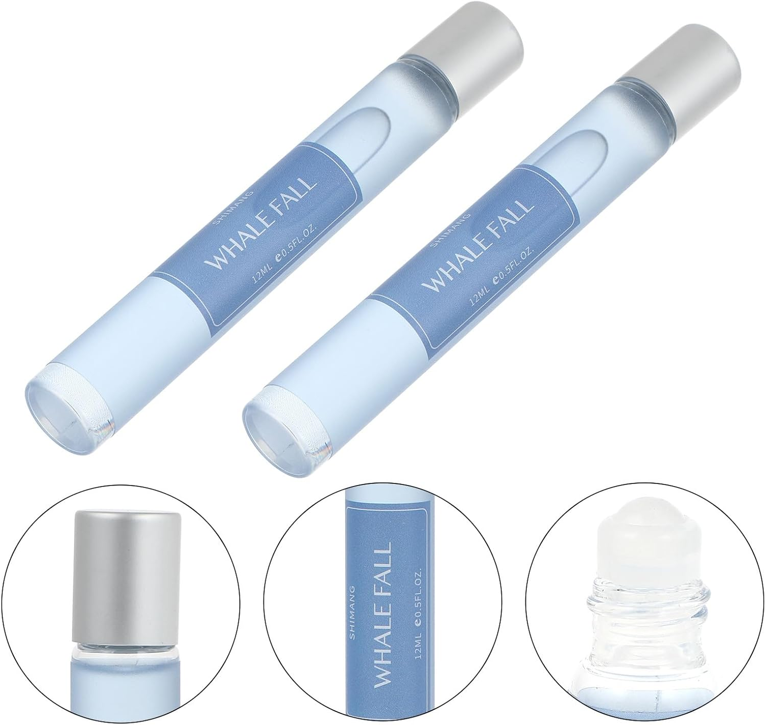 ROMISBABA 2Pcs Roll-On Perfume for Women and Men, White Tea Scent Body Fragrance, Daily Romantic Solid Perfume Set with Unicorn Design, Deodorant Fragrance image number 1