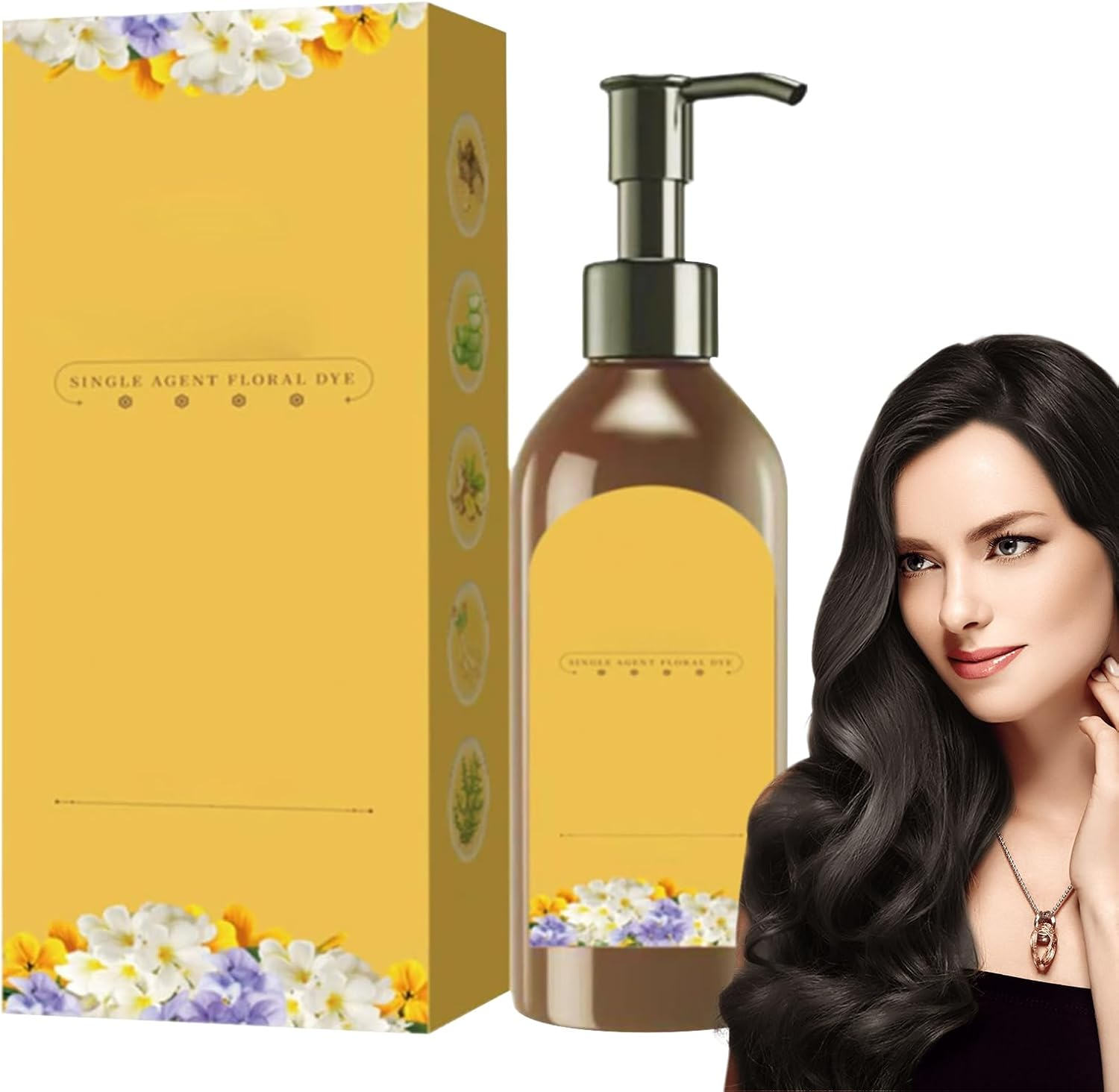 Natural Hair Dye Shampoo - Plant Extract Dyeing, Single with Floral Fragrance Colour, Long-Lasting Colour for Women and Elderly, Gentle Botanical Hair Dye for Grandma image number 4