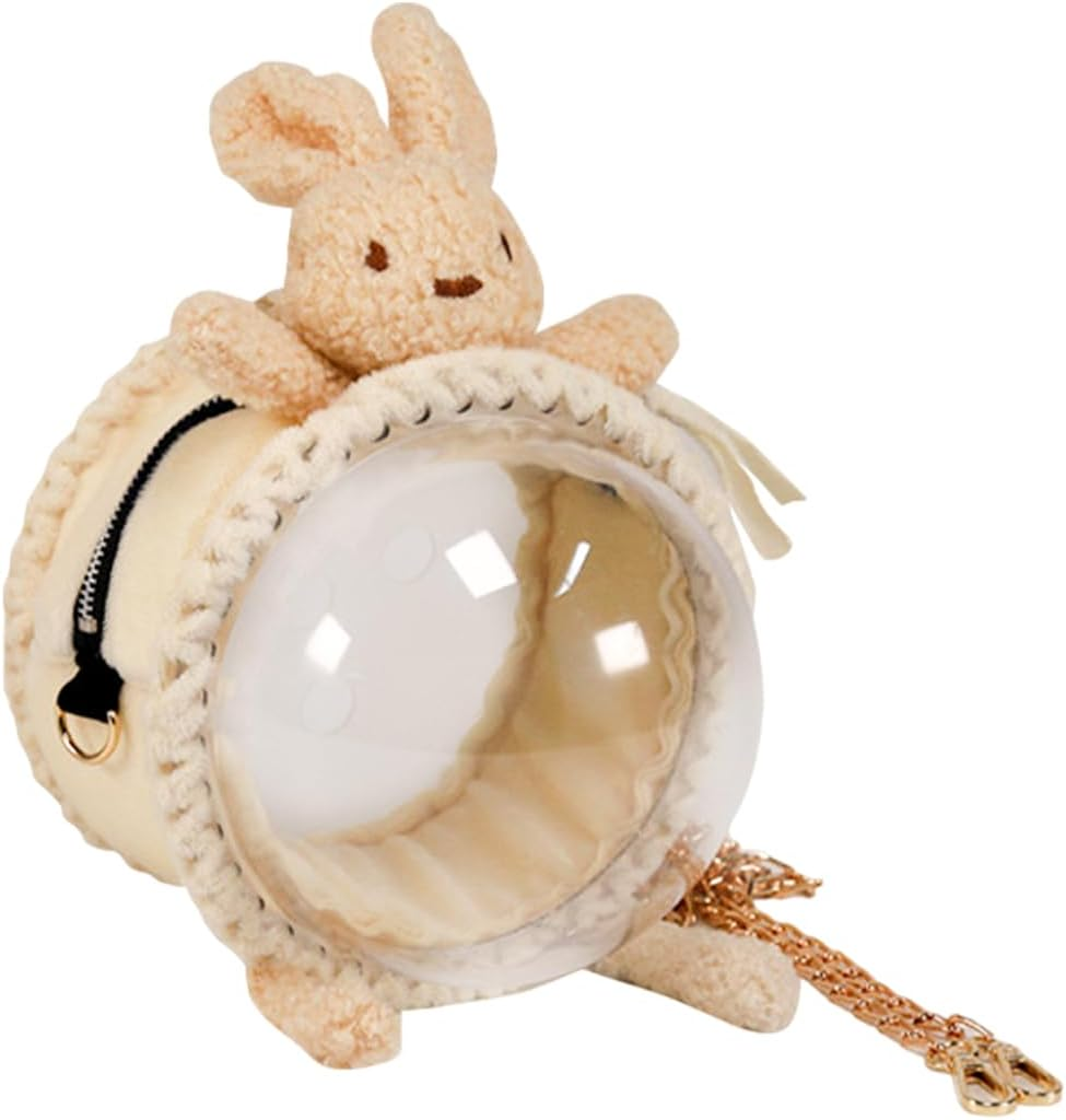 AIMALL Portable Pet Carrier Bag for Small Animals - Breathable Travel Shoulder Bag with Adjustable Chain and Transparent Window