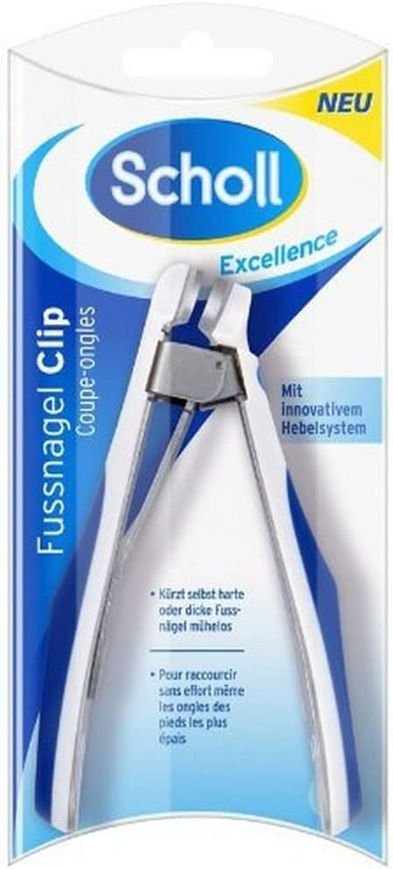 Scholl Nail Clip Toenail Clippers - Comfortable Nail Clippers for Thick and Hard Toenails, Stainless Steel, Reduced Force, Hygienic Packaging, Foot Care for Beautiful Feet image number 2
