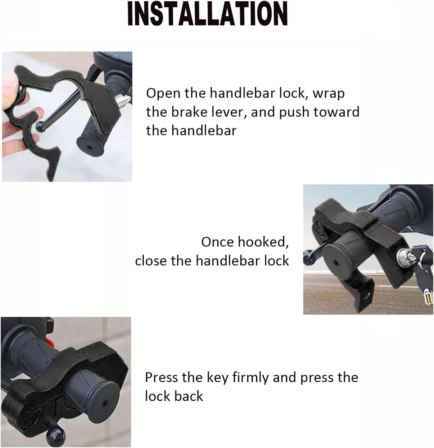 BEANPRECOY Motorcycle Lock Heavy Duty Anti-Theft Motorcycle Lock - Secure Your Bike with Premium Handlebar Grip Brake Lever, Ultimate Security for Motorcycle & Accessories image number 3