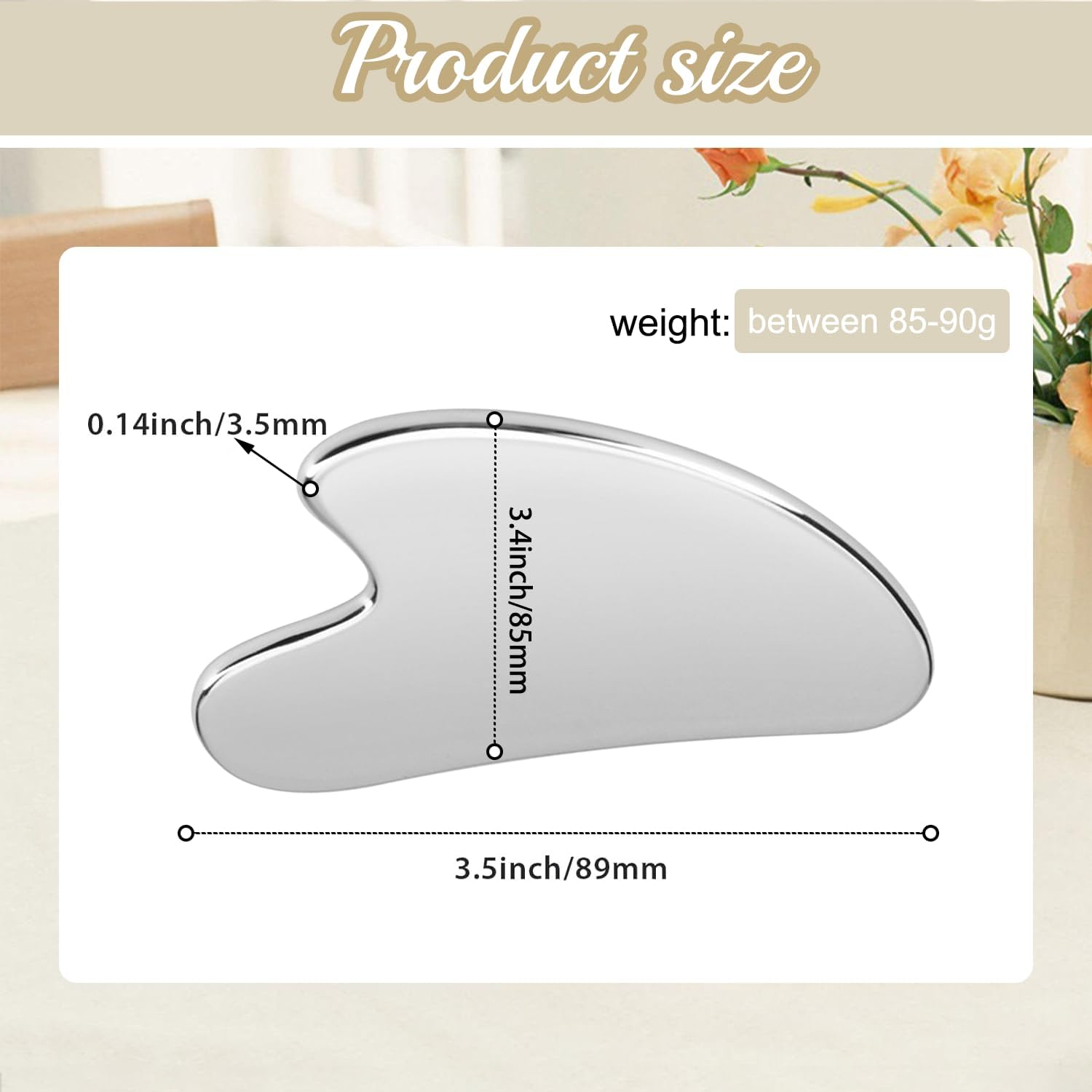 2 Pieces Stainless Steel Gua Sha Facial Tools-Guasha Tool for Face Metal Gua Sha 、Tighten Skin Massage 、Guasha Beauty Tool for Body、 Eyes、 Neck、 Massager (Heart Model) image number 3