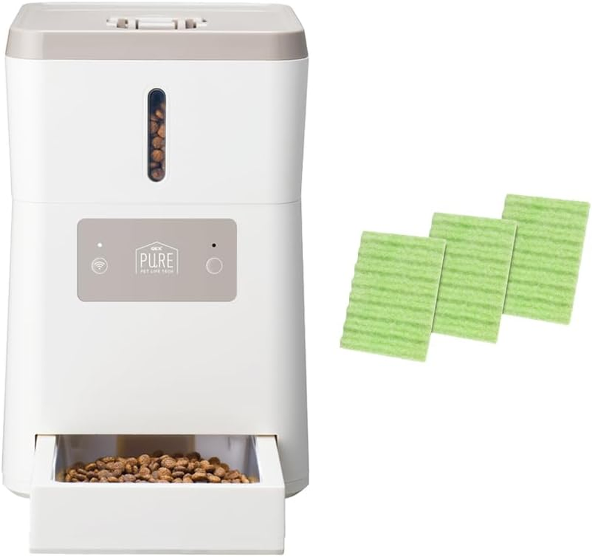 GEX PPAF01-WH Pet AUTO Feeder Automatic Feeder for Dogs and Cats, Includes 3 Dishwashing Sponges, Smartphone Management, Detailed Settings up to 10 Times a Day in 0.2 Oz (5 G) Units, Safe to Use 2 image number 2