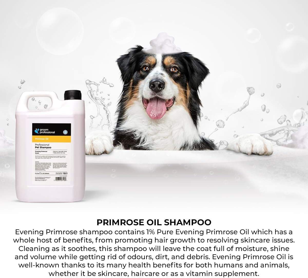 Groom Professional Evening Primrose Oil Spray (400 Ml) - Professional Care Spray for Dogs with Evening Primrose Oil, Reduces Frizz, Gives Shine & Smoothness, UK