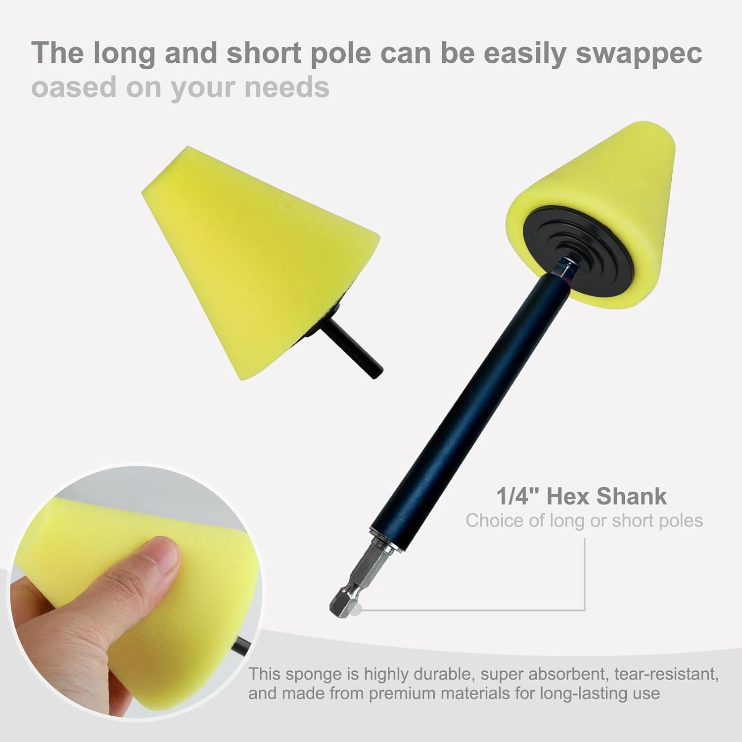 5Pcs Drill Brush Attachment Power Scrubber Cleaning Brush Car Wheel Polishing Sponge Set, for Floor, Tub, Shower, Tile, Bathroom and Kitchen Surface image number 5