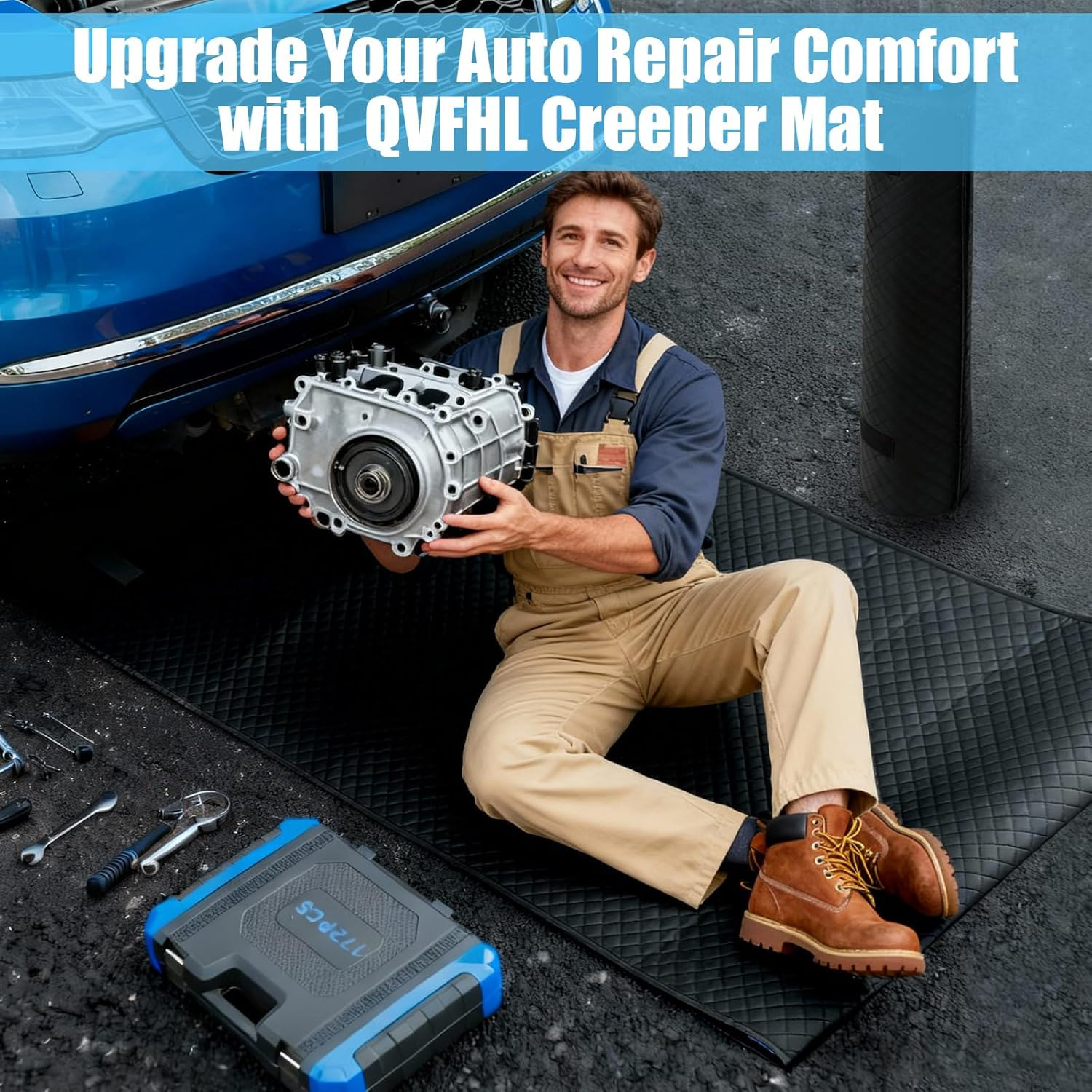 QVFHL Creeper Rolling Mat Winter-Freeze Resistant, Foldable Car Creeper Mat - Winter Resistant image number 3