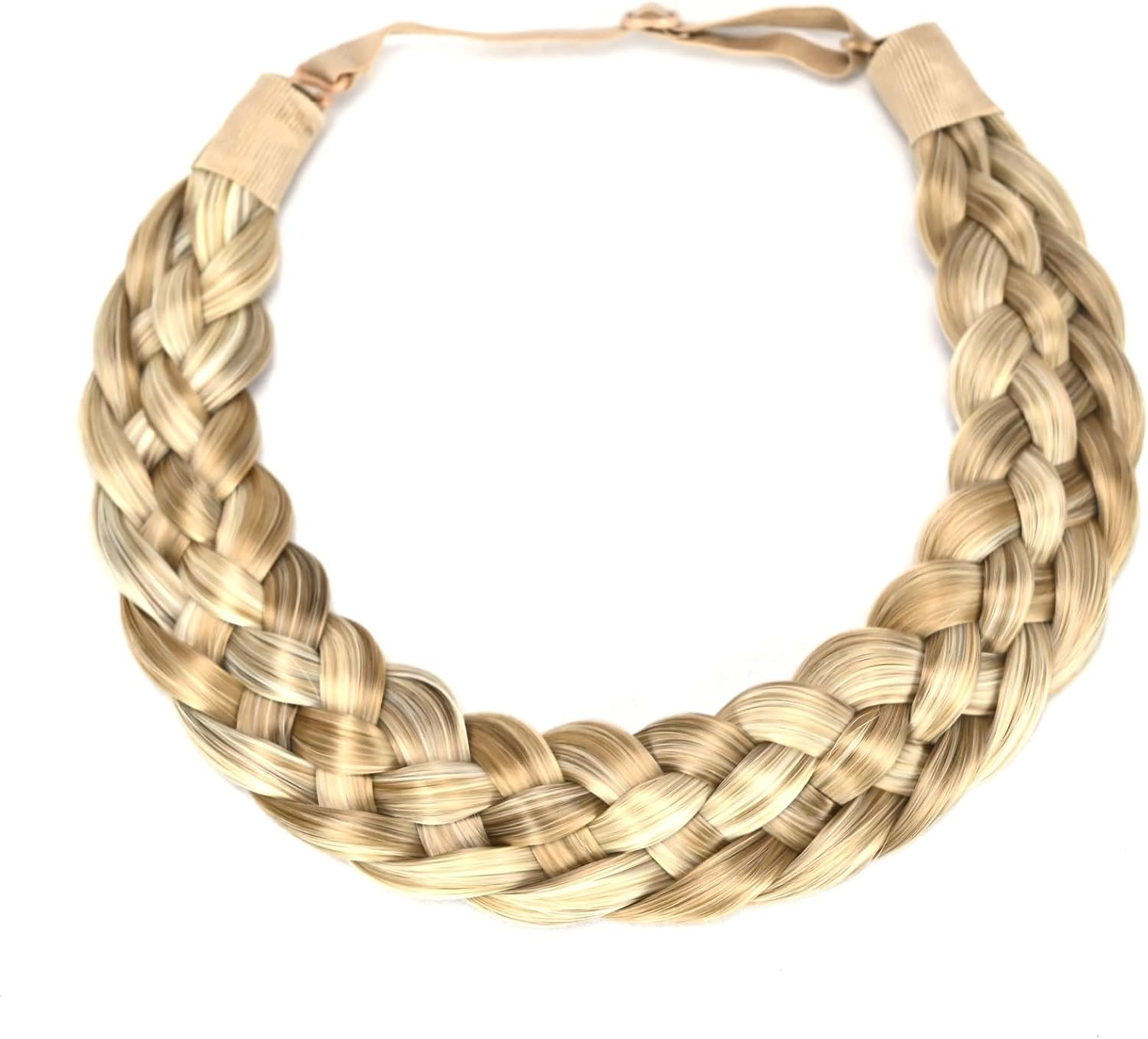 TOECWEGR 5 Strands Synthetic Hair Braided Headband Hairpiece Classic Chunky Wide Plaited Braids Elasticmulti Color Headband Ladies Beauty Hair Accessories - 1522 image number 4