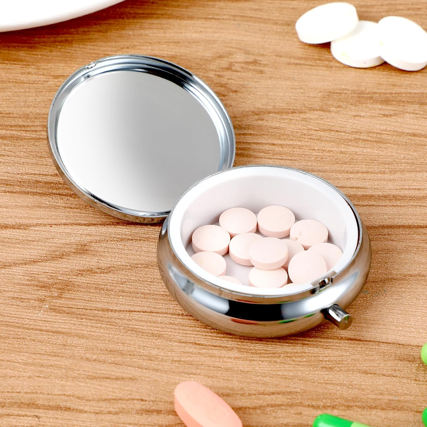 Sibba Pill Case, Travel Portable and Multi-Functional Pill Box, Moisture Proof Pill Case for Purse & Pocket, Medicine Organizer Box for Vitamins, Fish Oil & Supplements (1 Compartment) image number 5