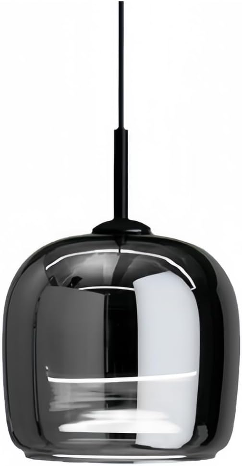 Smoked Grey Modern Pendant Ceiling Light Fixture - Small Size, Home Decor Hanging Lamp for Kitchen Decor, Dining Room Light, Bedroom, Adjustable Height and LED with 3 Temperatures image number 5