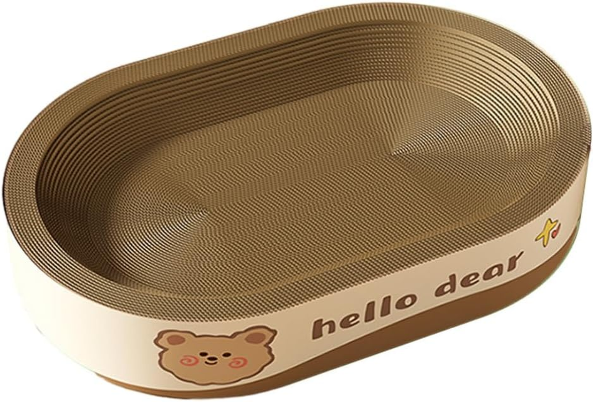 AIMALL Extra-Large Thickened Cat Scratch Board, Oversized Big Mac Oval Corrugated Paper, Grasp-Resistant, Wear-Resistant Cat Nest for Claw Grinding, 55409Cm (21.6X15.7X3.54In)