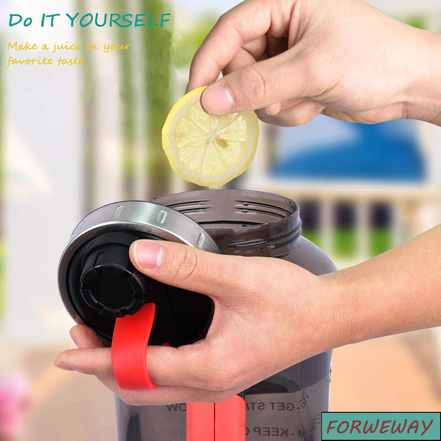 FORWEWAY Large Sports Water Bottle 2.2L Eco-Friendly Bpa-Free Leak-Proof Extra-Strong Reusable Durable with Capacity Maeker Big Water Container for Outdoor Fitness Cycling Hiking Camping (2.2L Black) image number 6