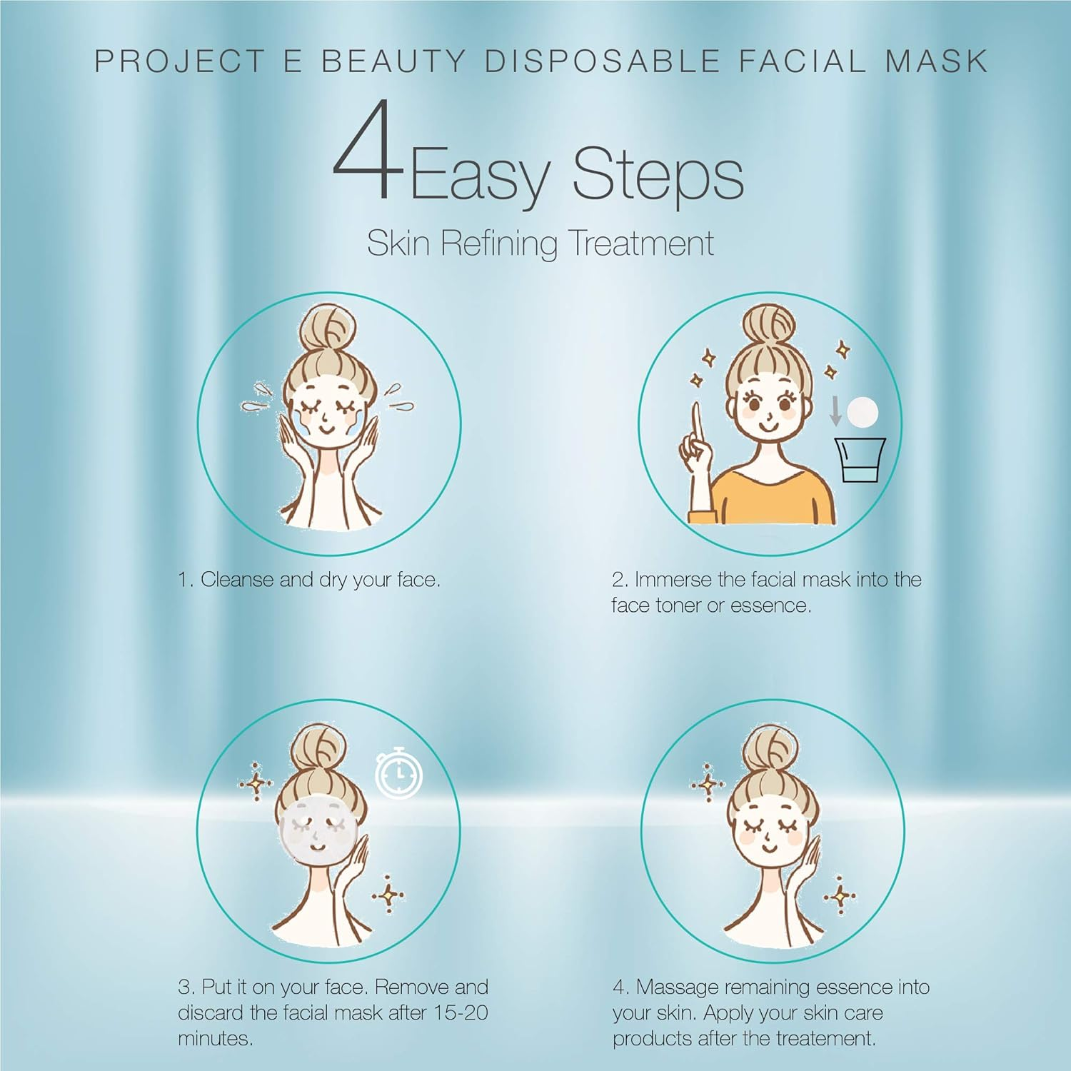 Project E Beauty 100PCS Disposable Non-Woven Cotton DIY Natural Spa Skin Care Cosmetic Facial Paper Sheet Eye Nose Face and Compressed Mask Towel Sheet Toner Lotion Paper (Facial Mask) image number 6