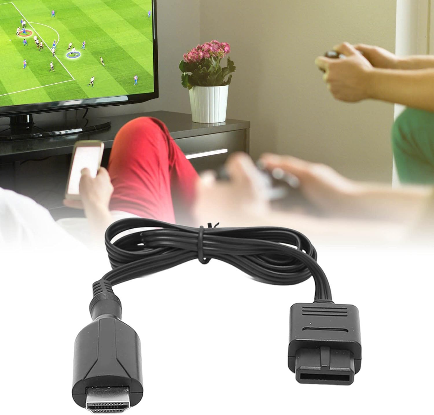 ASHATA N64 to Adapter, HD Video Converter for N64 with Power Cord, Plug and Play, Supports 720P 1080P Output