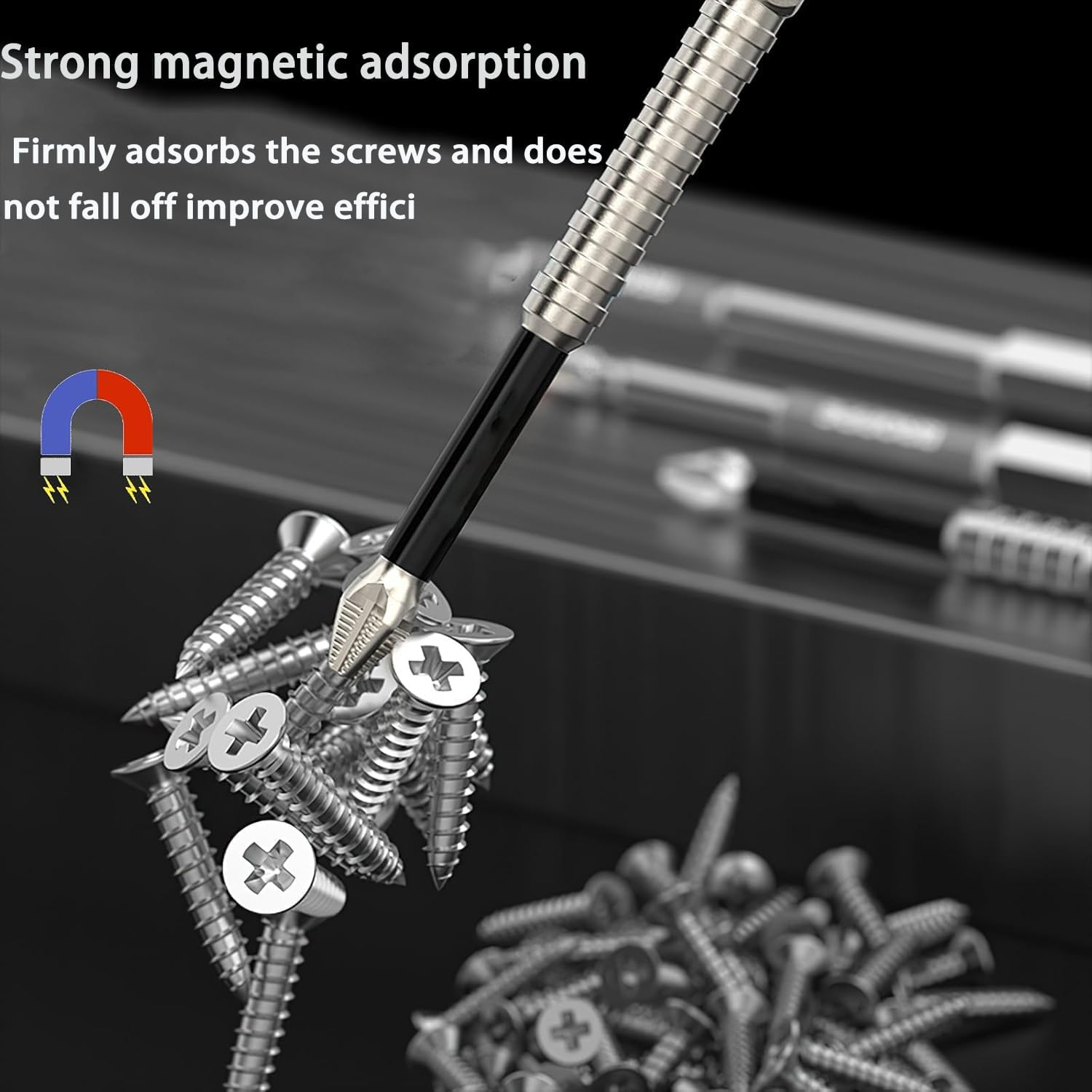 KEWAYO 6Pcs Magnetic Phillips Screwdriver Bit Set, 1/4 Inch Hex Shank, Alloy Steel Anti-Slip Cross Driver Bit for Power Screwdriver Impact Drill image number 3