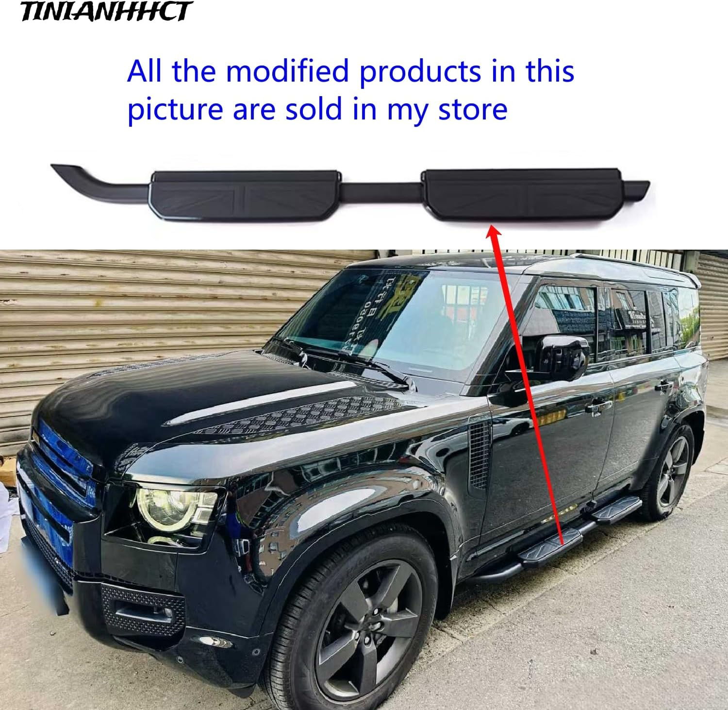 TINIANHHCT Running Boards Side Steps Fits for LR Defender 110 130 L663 4DOOR 2020 2021 2022 2023 2024 2025