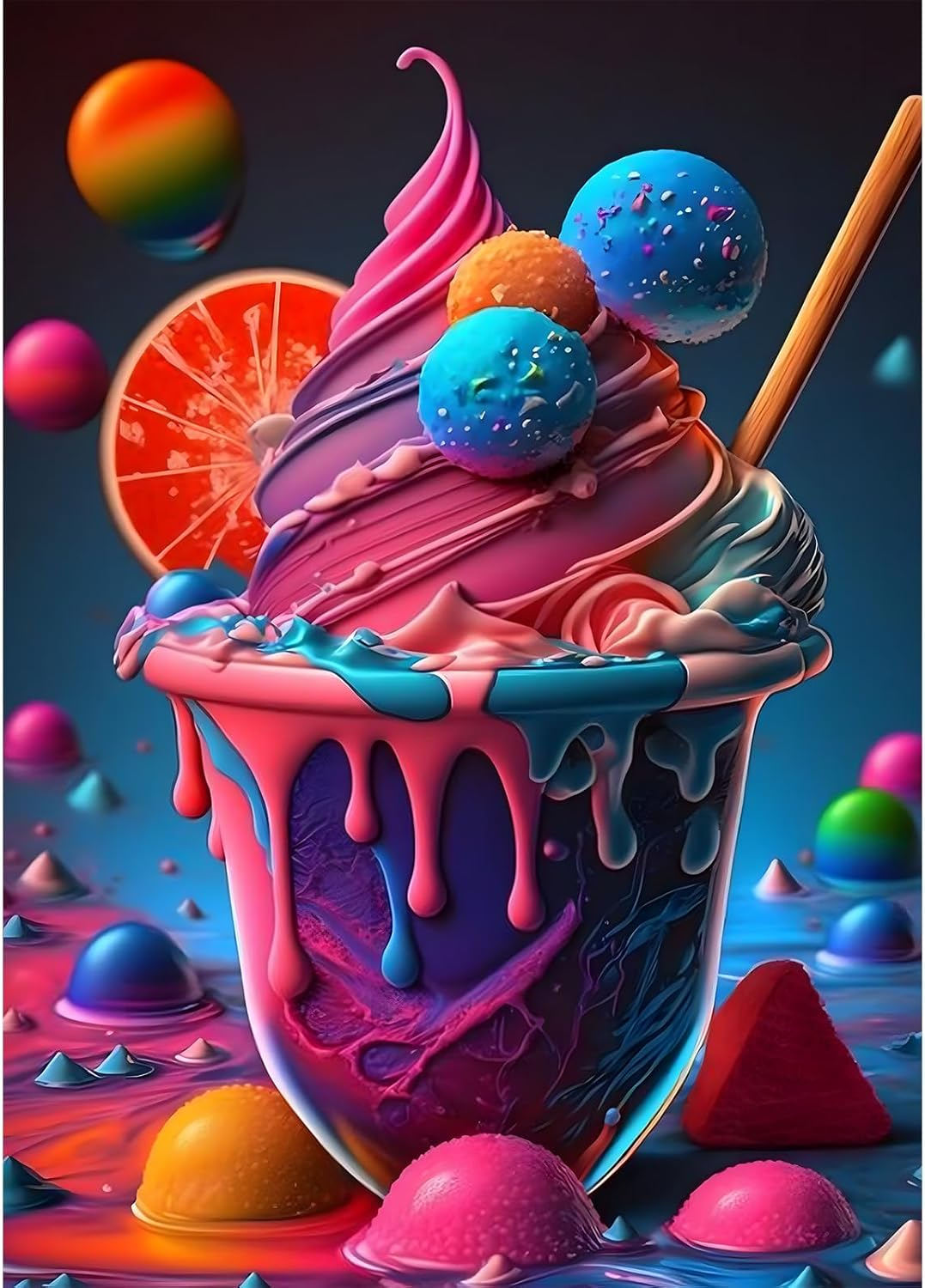 RICUVED Diamond Art Kits for Adults, Flower Diamond Art Kits Full round Drill Red Rose Diamond Art, Diamond Gem Dots Art and Crafts for Gift Home Wall Decor 12X16Inch