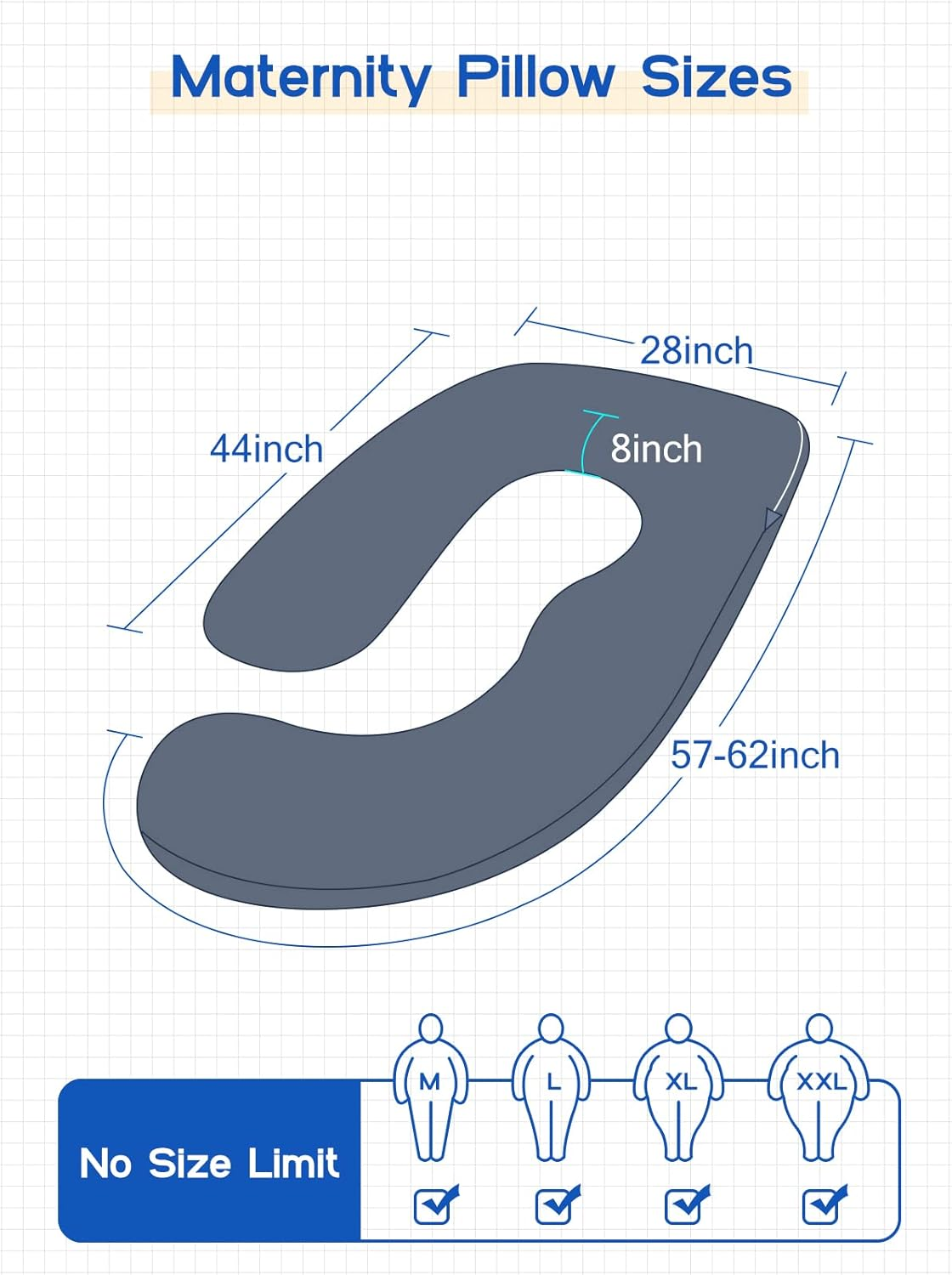 Wndy'S Dream Pregnancy Pillow J Shaped Full Body Pillow with Velvet Cover, 60 Inches Maternity Pillow for Pregnant Women Back, Legs and Belly Support image number 1