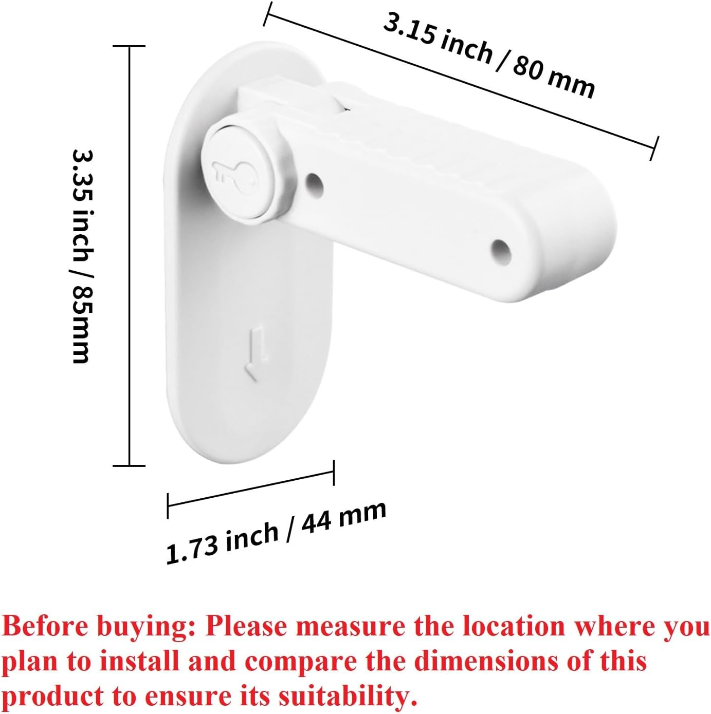 Childproof Door Lever Lock (Black, Pack, 4) image number 5