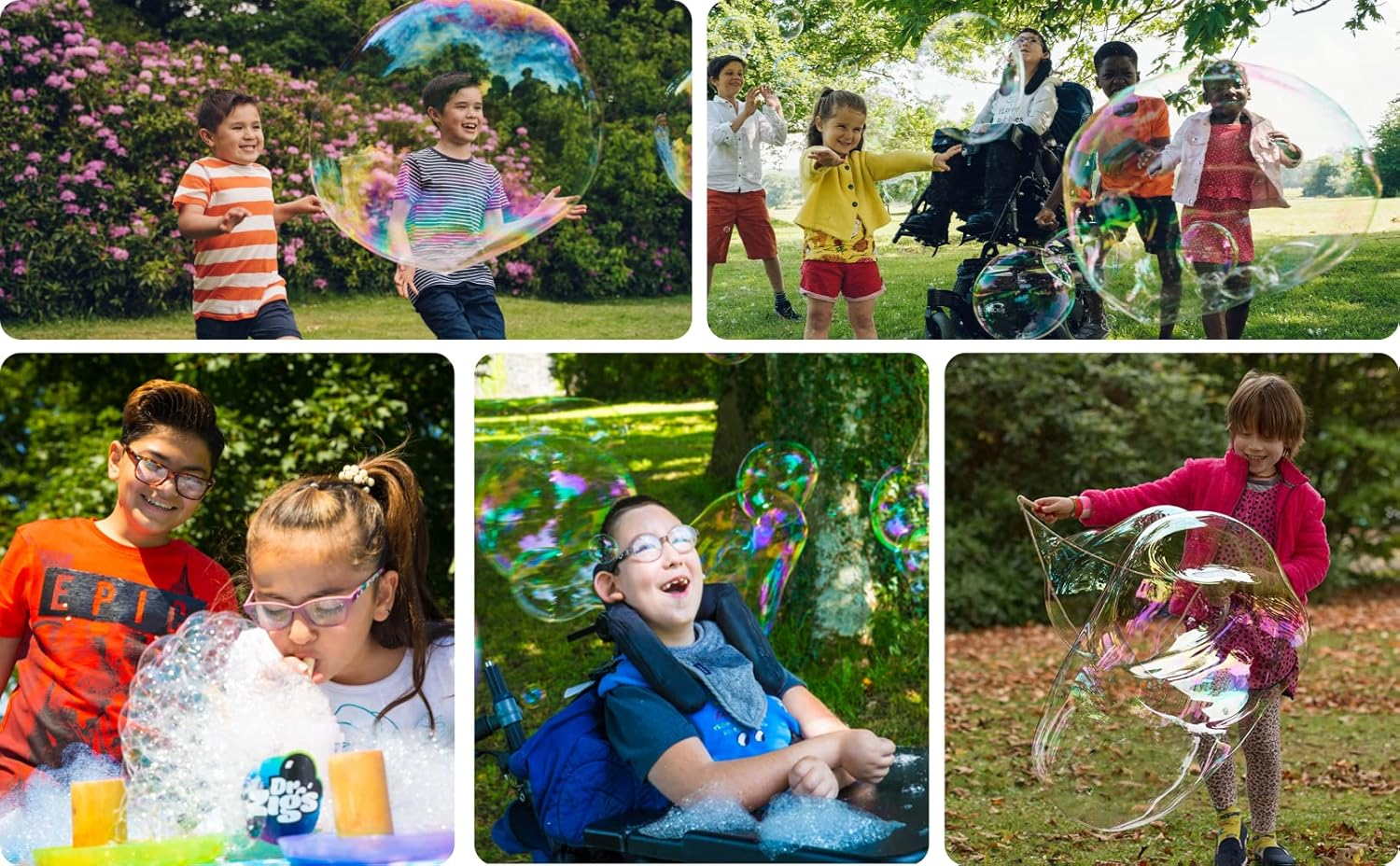 Dr Zigs Eco Giant Bubble Kit- Hand Wand Set - Huge Bubble Making Set, Fun Garden Toys for Kids, Toddlers & Adults, Soap Solution & Booklet Included, Made for Fun Outdoor Party Games image number 2