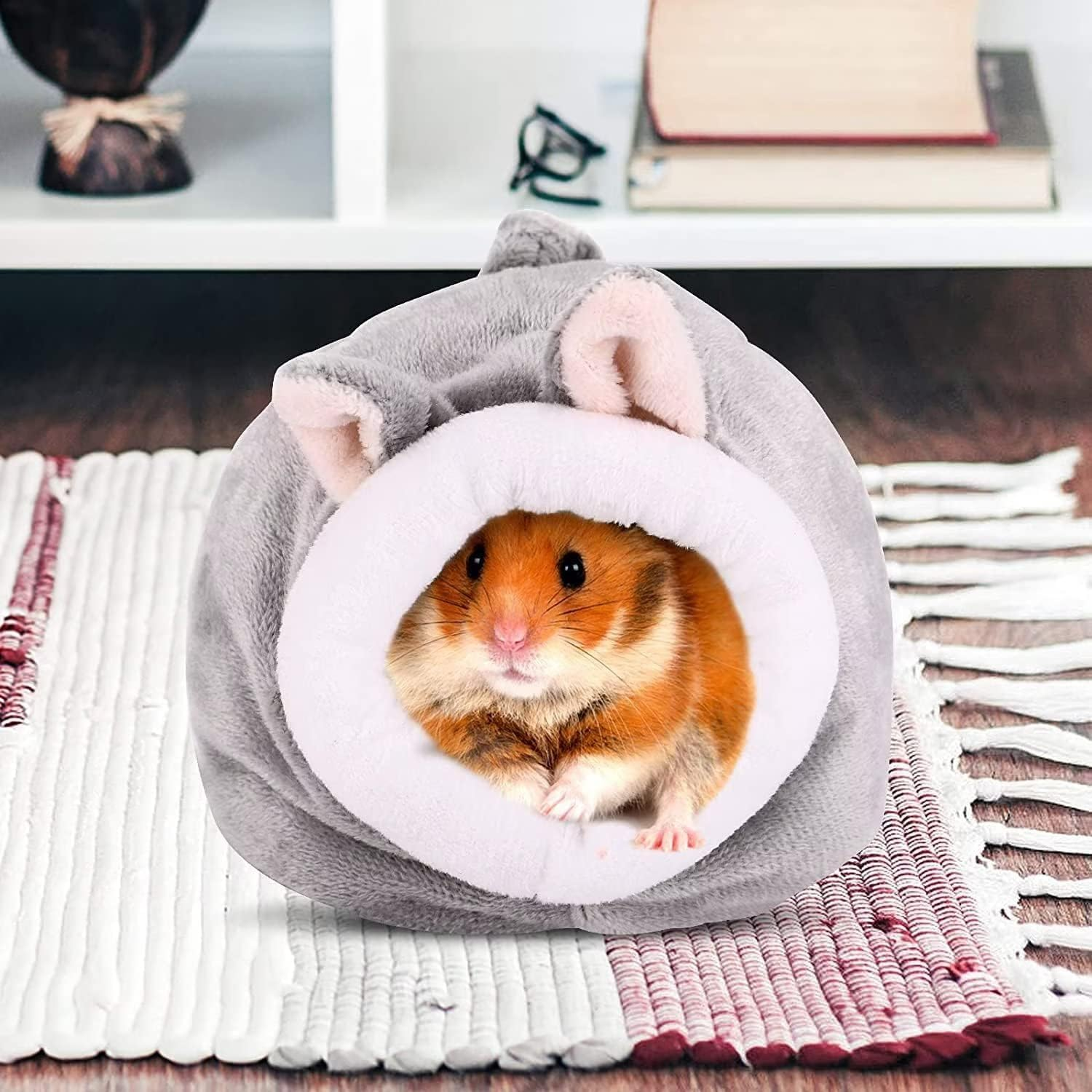Norhogo Rat Hamster House Bed Winter Hedgehog Cuddle Sack Small Animal Pet Cave Cage Nest Accessories Mini Cute Cotton (L) image number 4