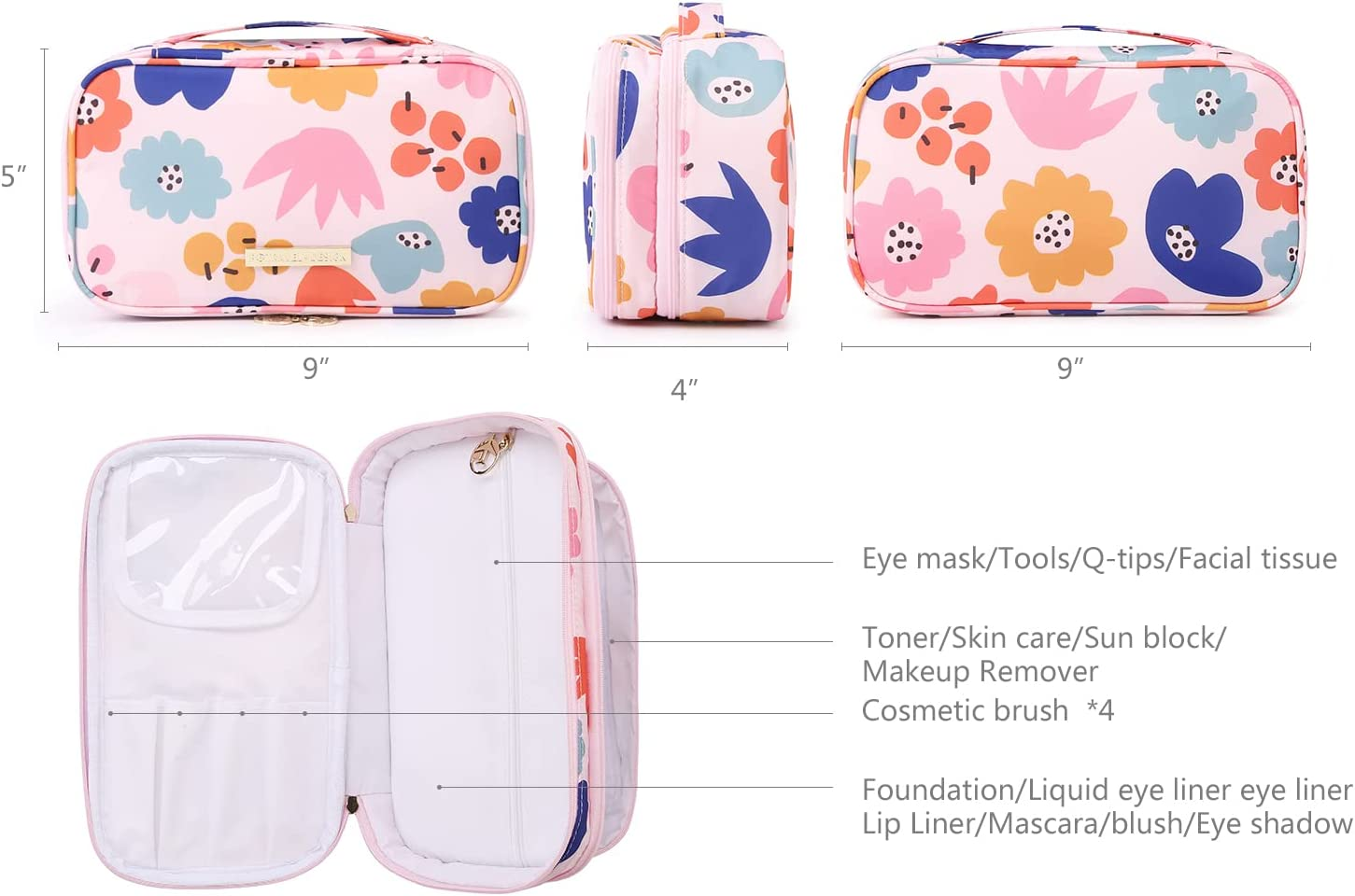 Cosmetic Makeup Beauty Bag Organiser for Toiletries Accessories Brushes and Skincare Products from Paton Travel Australia image number 1