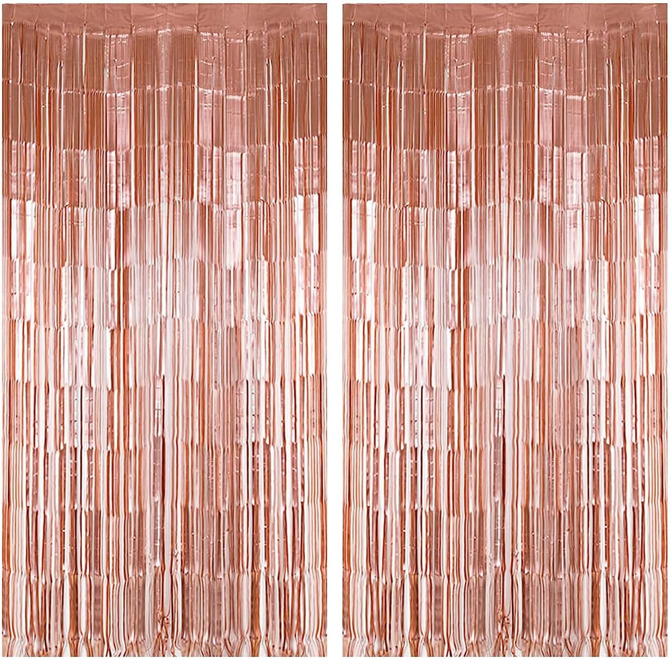 Haobase 2 Pack 3.28 Ft X 6.56 Ft Tinsel Foil Fringe Curtains, Metallic Foil Curtains Party Photo Backdrop for Wedding Birthday Party Baby Shower Graduation Decorations (Light Blue) image number 1