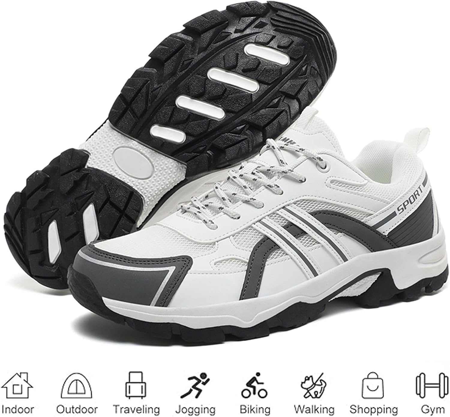 YNIQUE Mens Womens Hiking Shoes Running Lightweight Comfortable anti Slip Low Tops Outdoor Camping Walking Work Shoes image number 4