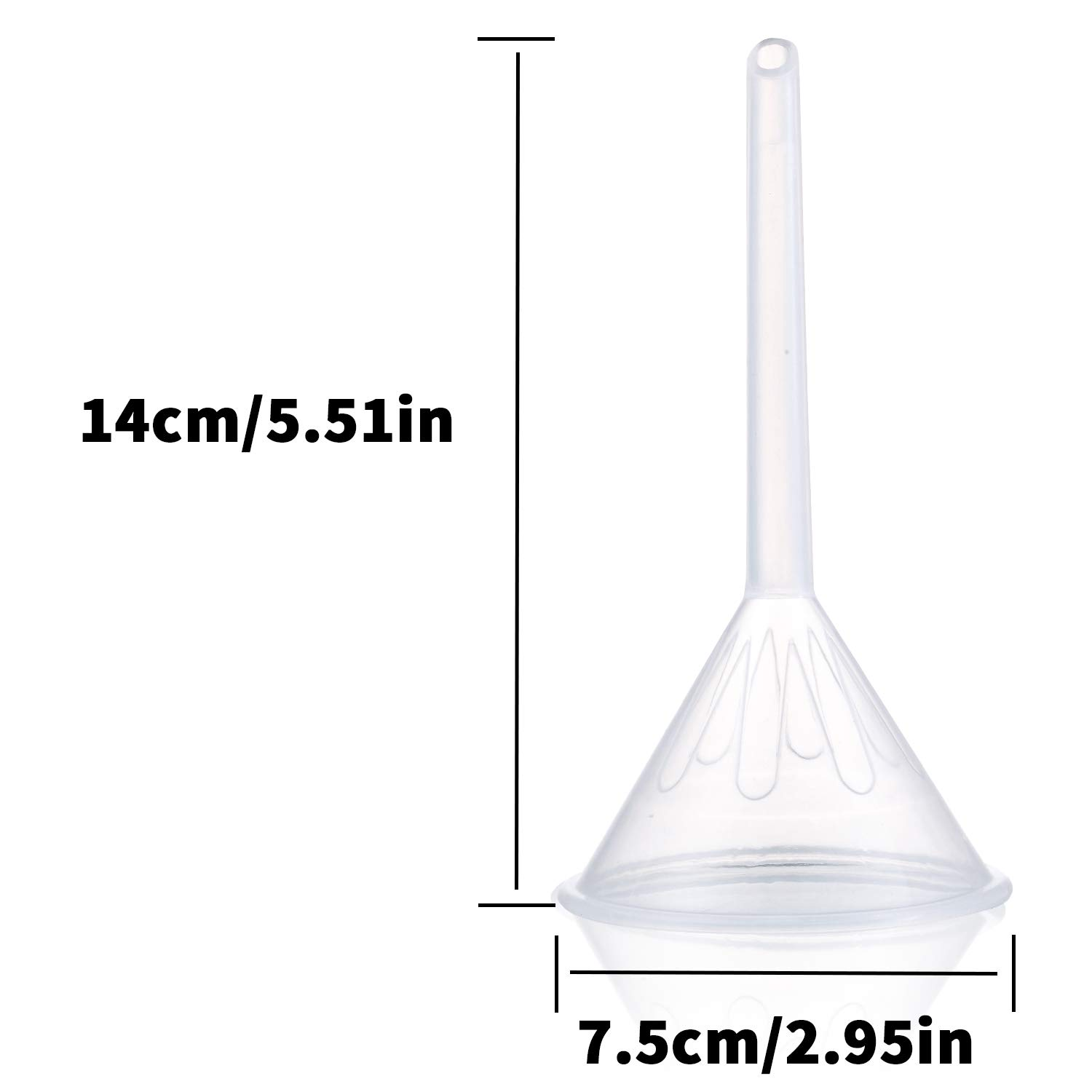 Plastic Funnel Set, 3 Pcs Lab PP Funnels, 100Mm X 1, 75Mm X 1, 50Mm X 1 (Pack of 3) image number 4