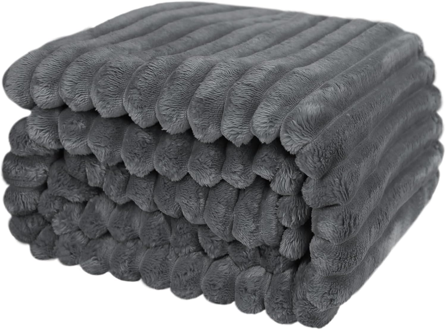 Flannel Blanket Super Soft Cozy Throw Blanket，Warm Lightweight Plush Fuzzy Cozy Soft Blankets and Throws for Sofa, Chair, Couch, Camping, Travel(Grey 200X230Cm)